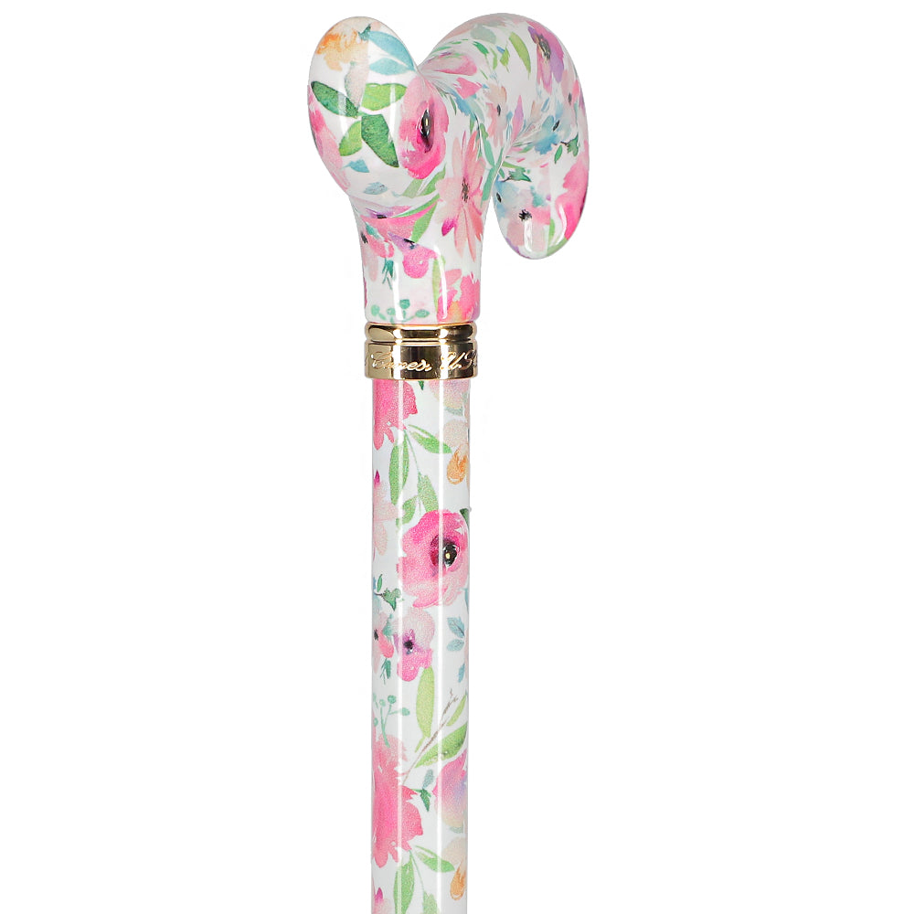 Watercolor Flowers: Designer Adjustable Cane w/ Patterned Handle Clearance Shop