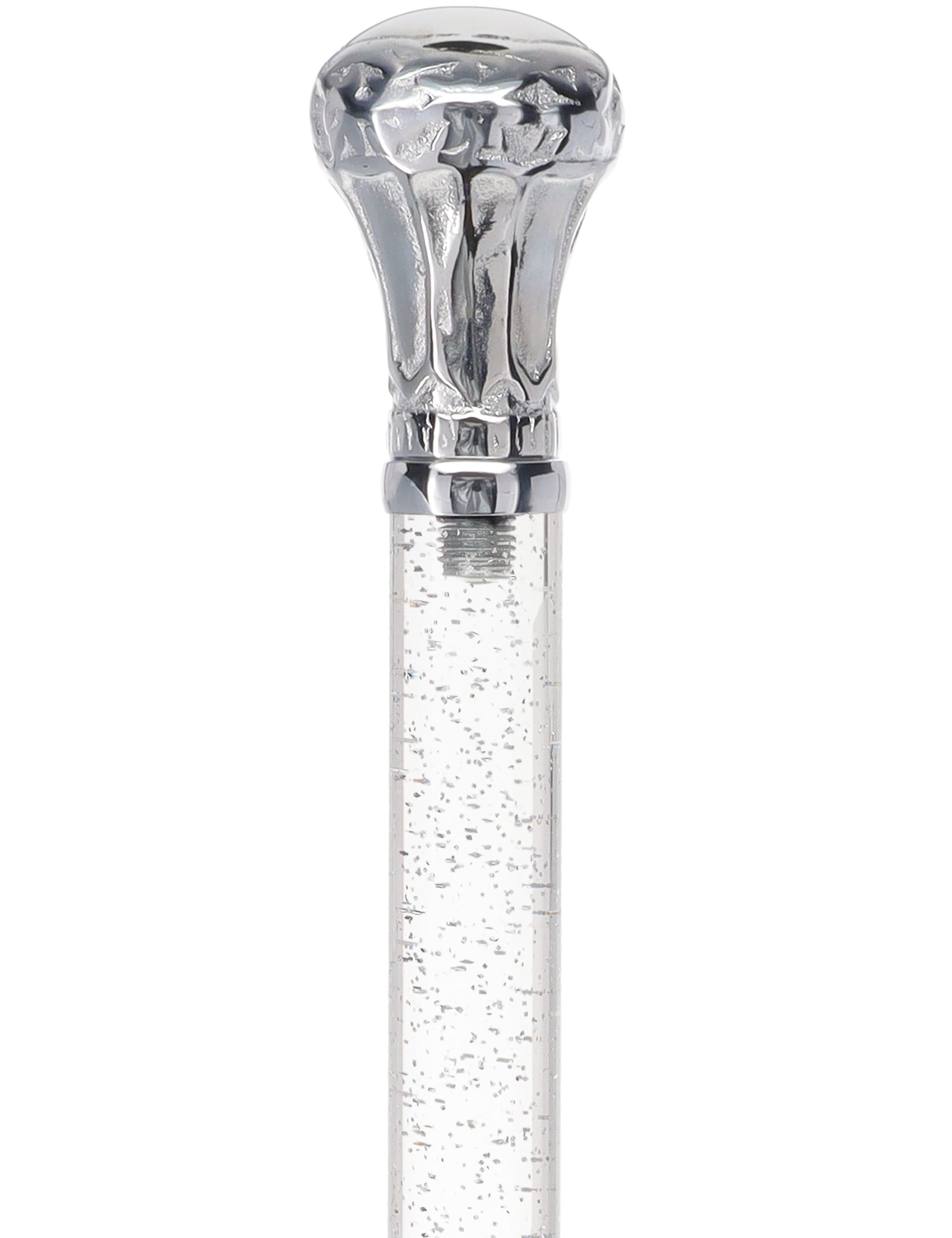 Crystal Elegance Chrome Knob Cane with Invisible Acrylic Shaft Options Excellent Online