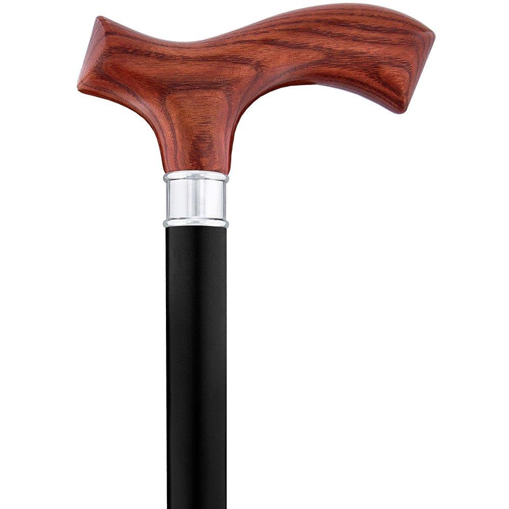 Scratch & Dent XL Genuine Mahogany Ash Fritz Cane w/ Black Beechwood Shaft & Silver collar V1701 Clearance Best