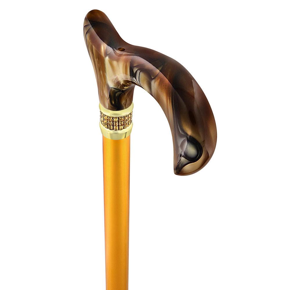 Scratch and Dent Golden Sienna Pearlz w/ Rhinestone Collar Designer Adjustable Cane V1720 Online Sale