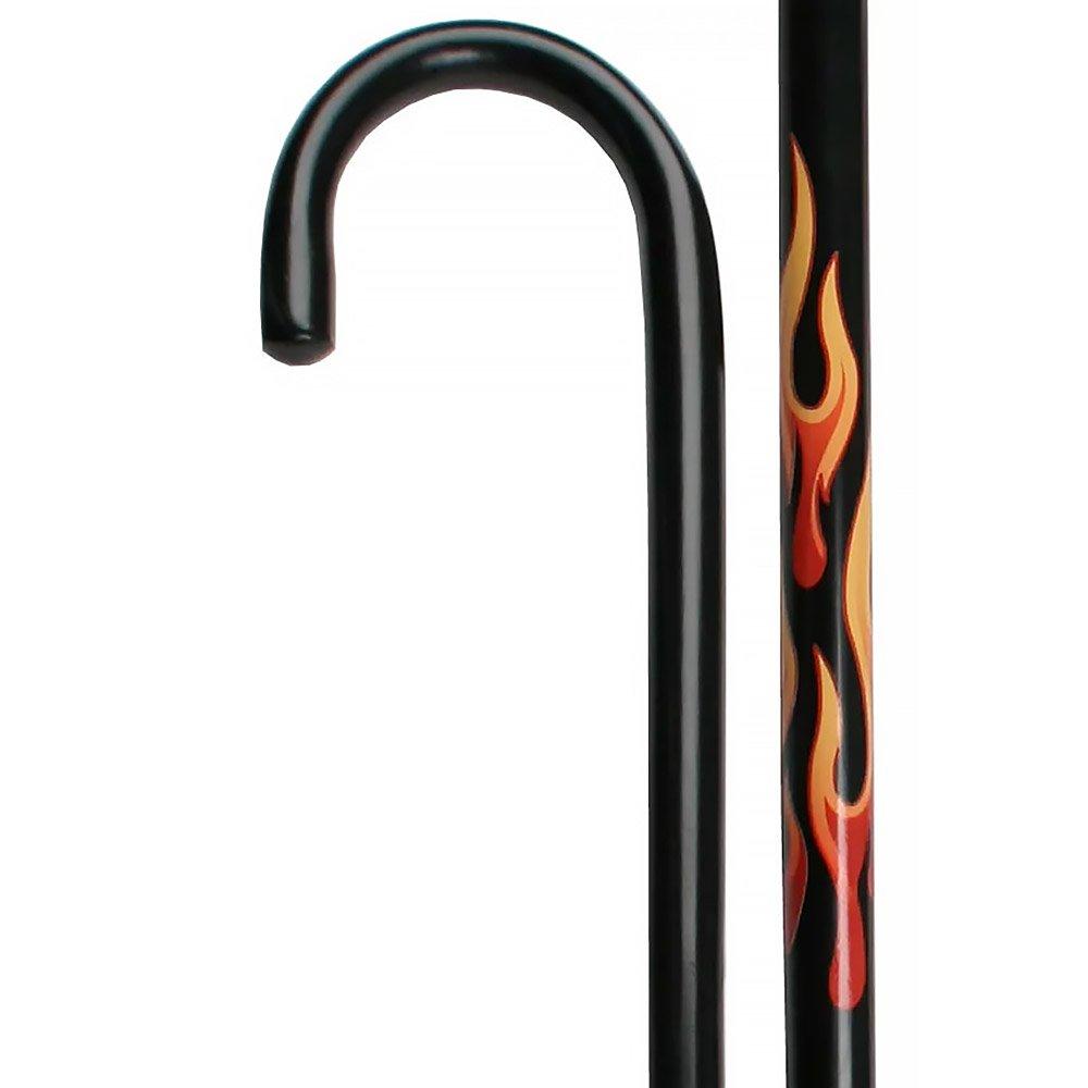 Scratch and Dent House Flame Tourist Walking Cane with Black Beechwood Shaft V2183 From China