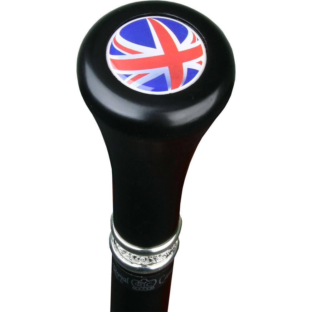 British Flag Flat Top Stick: Beechwood Shaft Pewter Cheap Pice Cost