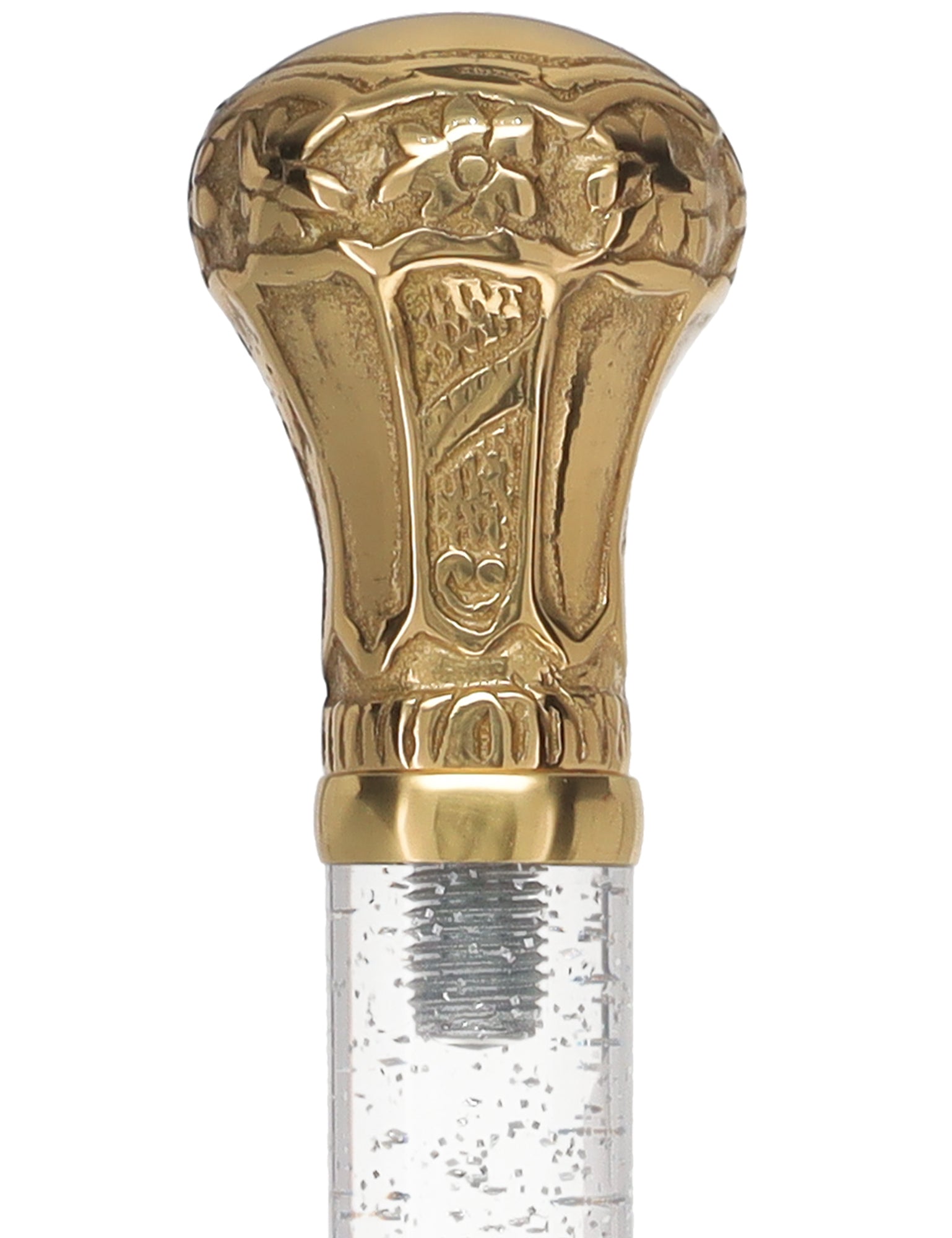 Crystal Elegance Brass Knob Cane with Invisible Acrylic Shaft Options Outlet Huge Surprise