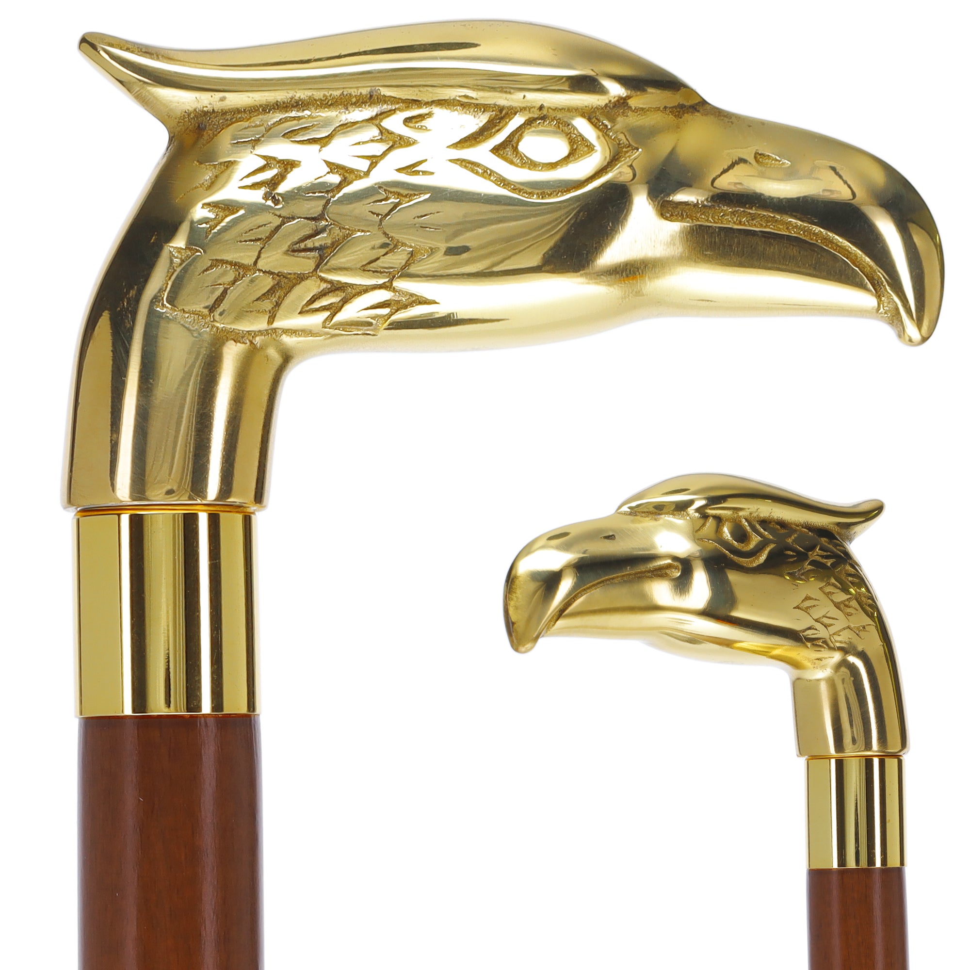 Brass Eagle Handle Walking Cane w/ Custom Shaft and Collar Sale Manchester