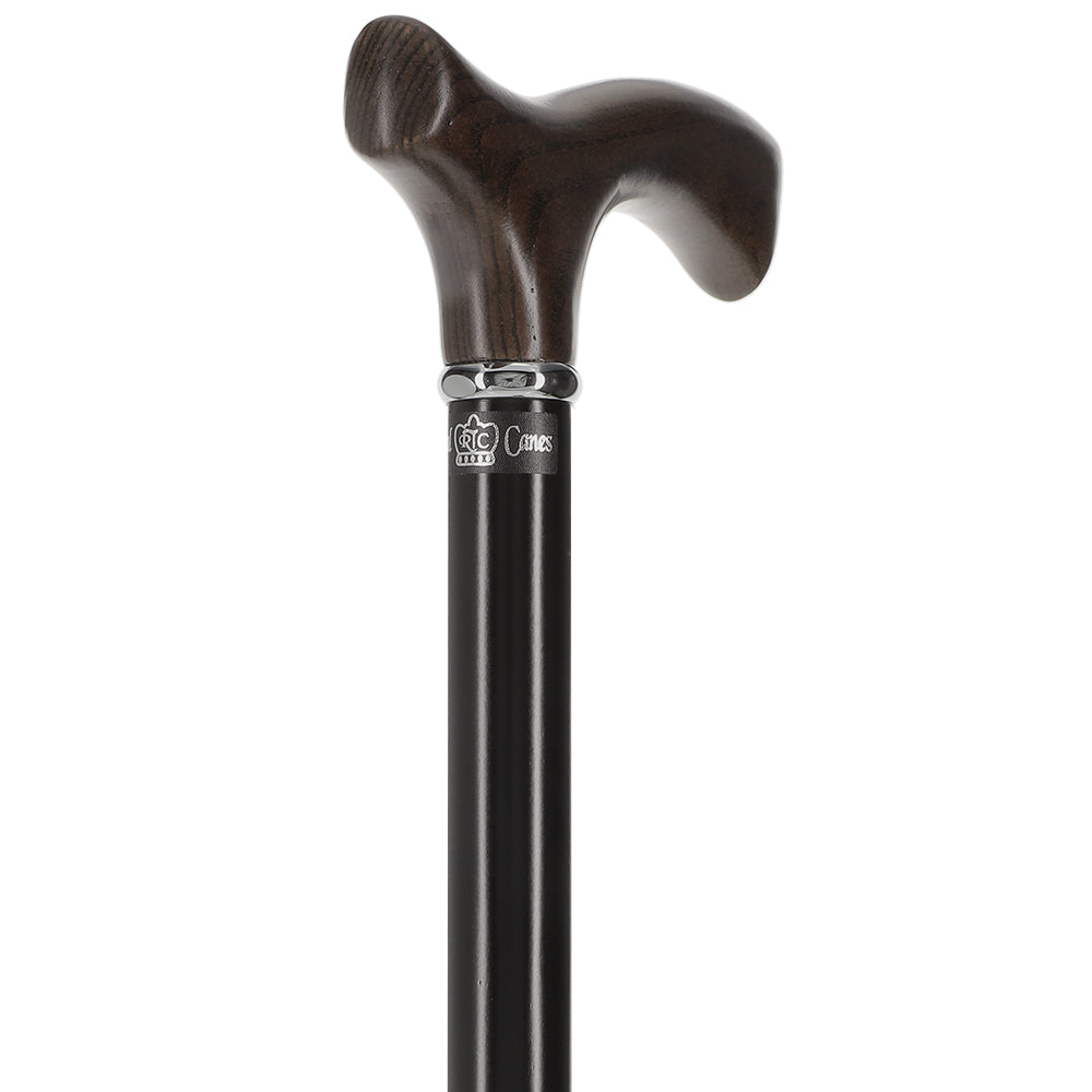 Scratch and Dent Black Ash Fritz Walking Cane With Black Beechwood Shaft and Silver Collar V2024 Visit