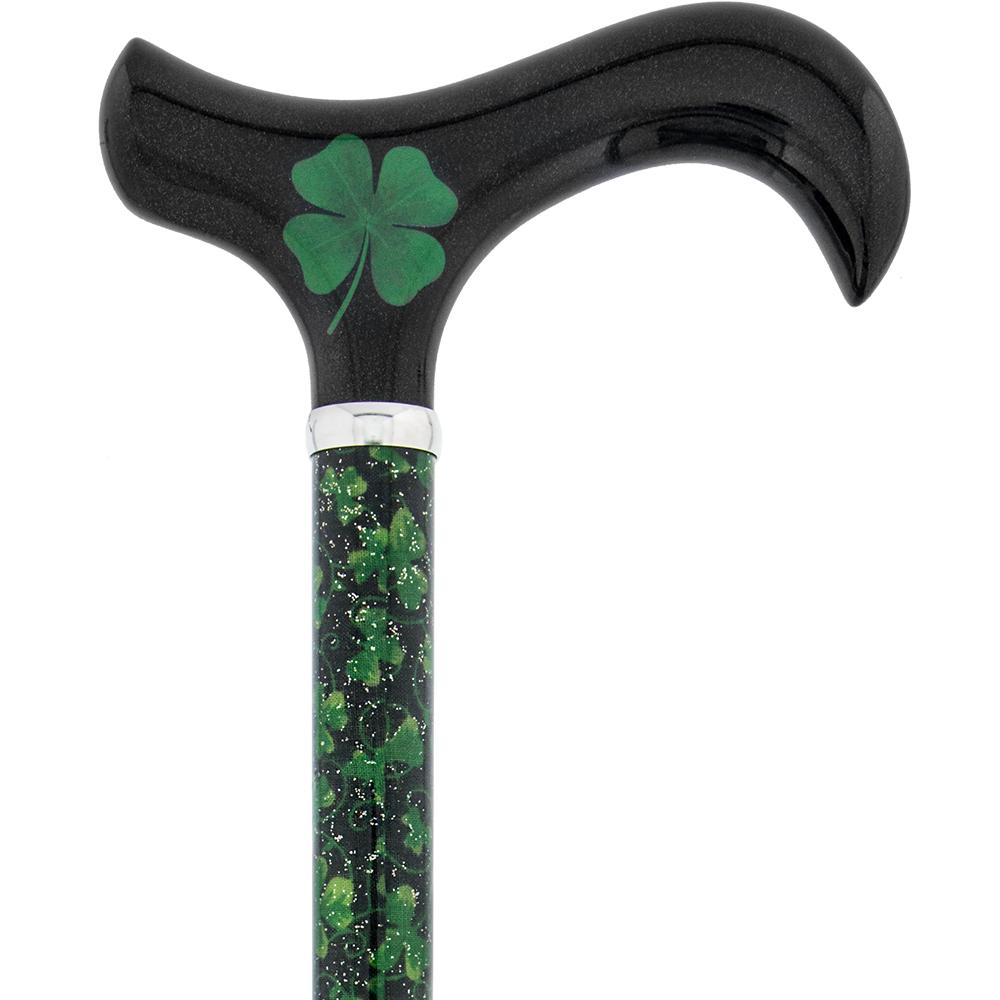 Scratch & Dent Lucky 4-Leaf Clover - Folding Carbon Fiber Derby Walking Cane - 2 Piece V1421 Buy Cheap Pices