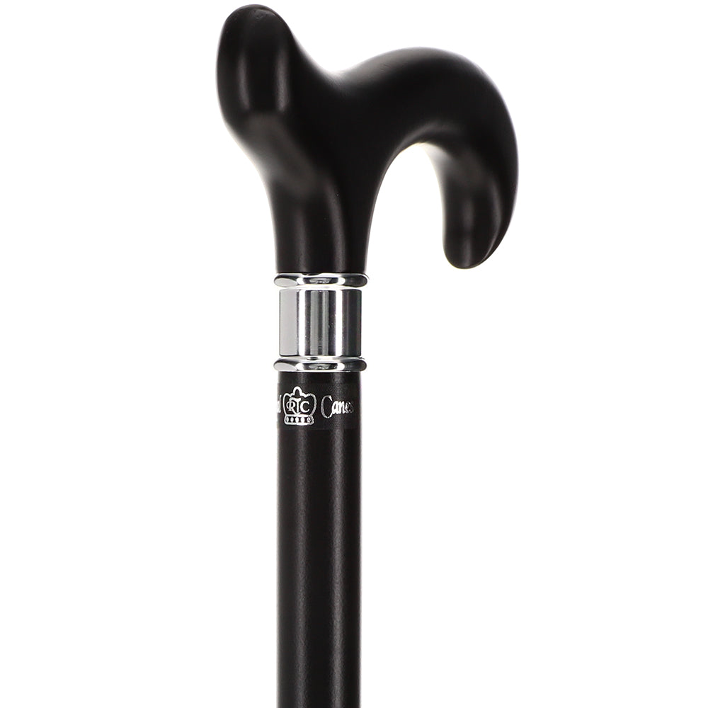 Luxury Sleek Black Derby Cane - Stainless Steel Collar With Paypal Online