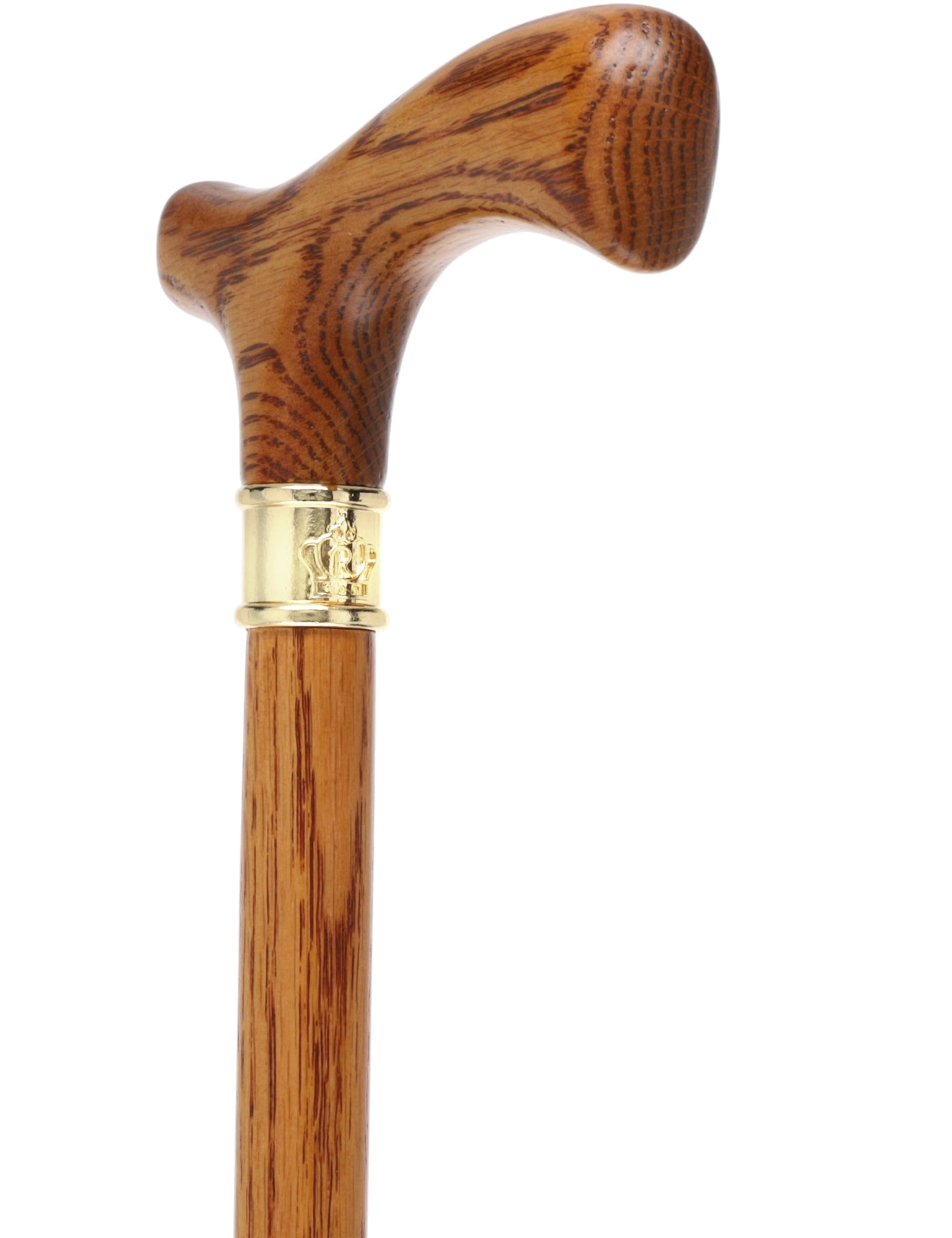 Elegant Slim-Line Oak Fritz Cane with Brass Collar Discount Latest Collections