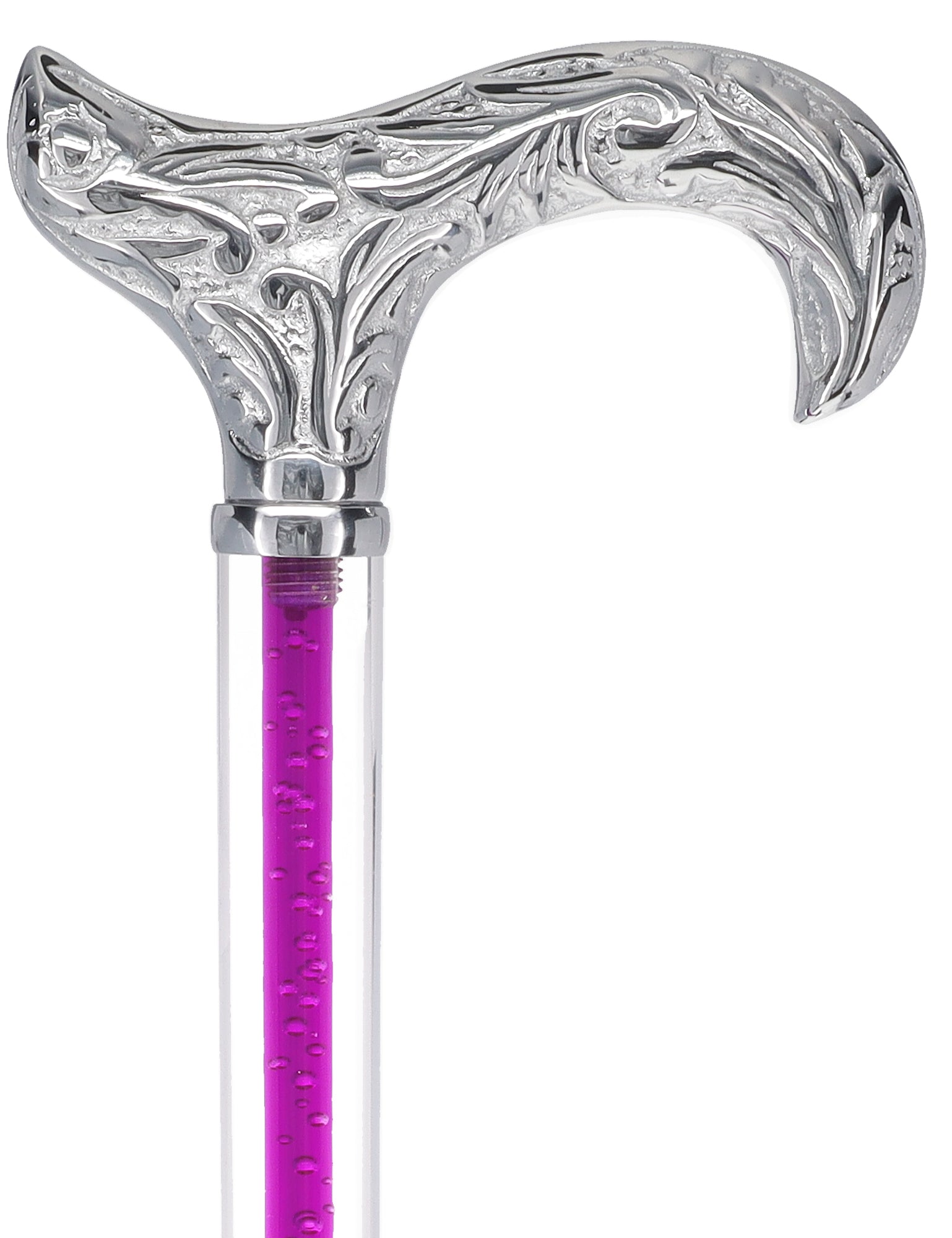 Color Crystal Elegance Chrome Derby Cane with Invisible Acrylic Shaft Options Geniue Stockist