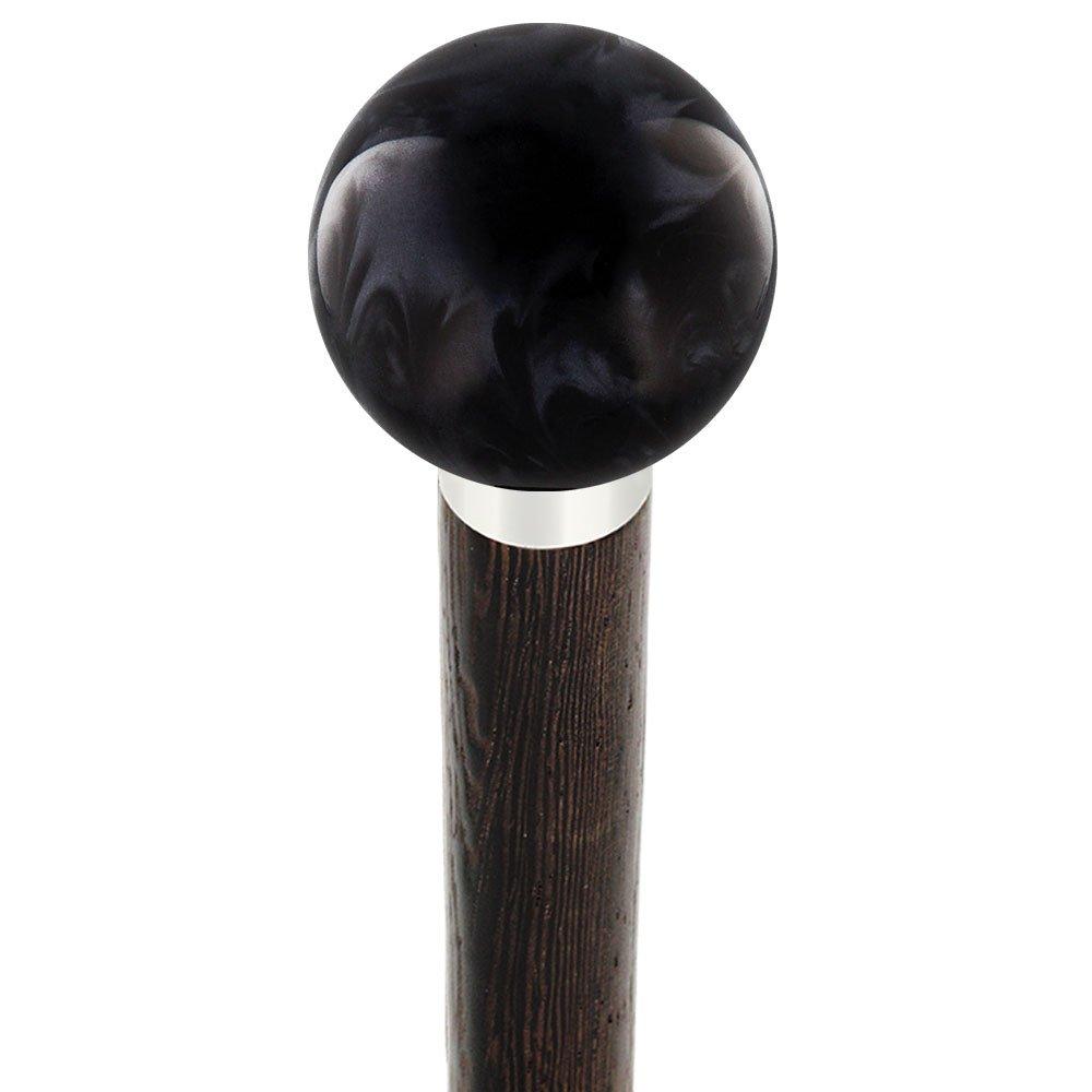 Elegant Black Pearl Knob Cane - Custom Shaft & Collar Free Shipping Purchase