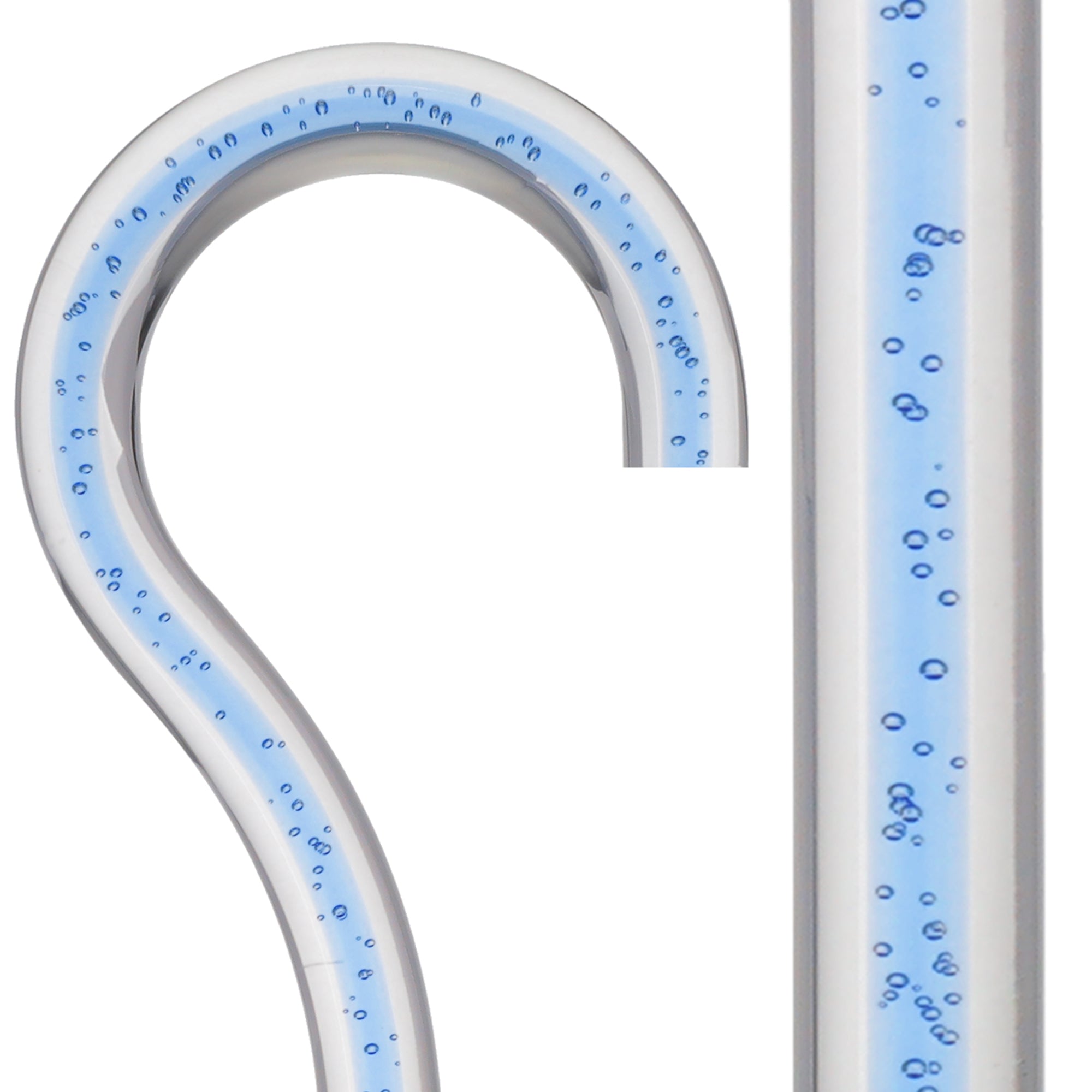 Clear Ocean Cane: Blue Streak w/ Floating Bubbles in Clear Shaft Sale Latest