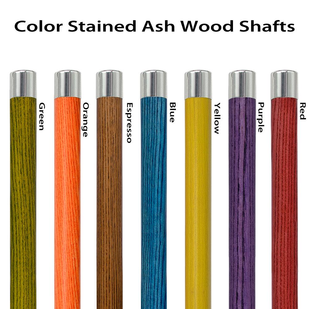 Sparkling Clear Round Knob Cane w/ Custom Color Ash Shaft & Collar Wholesale Pice