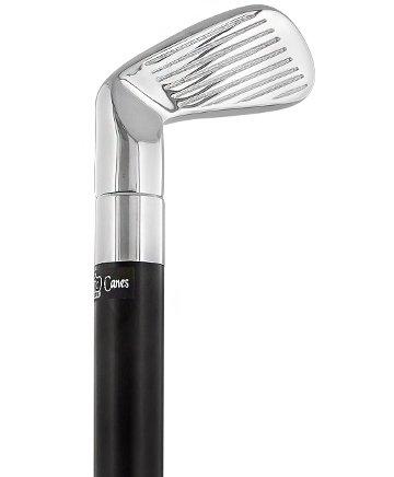 Scratch & Dent Chrome Plated Golf Club Walking Cane with Black Beechwood Shaft and Silver Collar V1318 Cheap Nicekicks