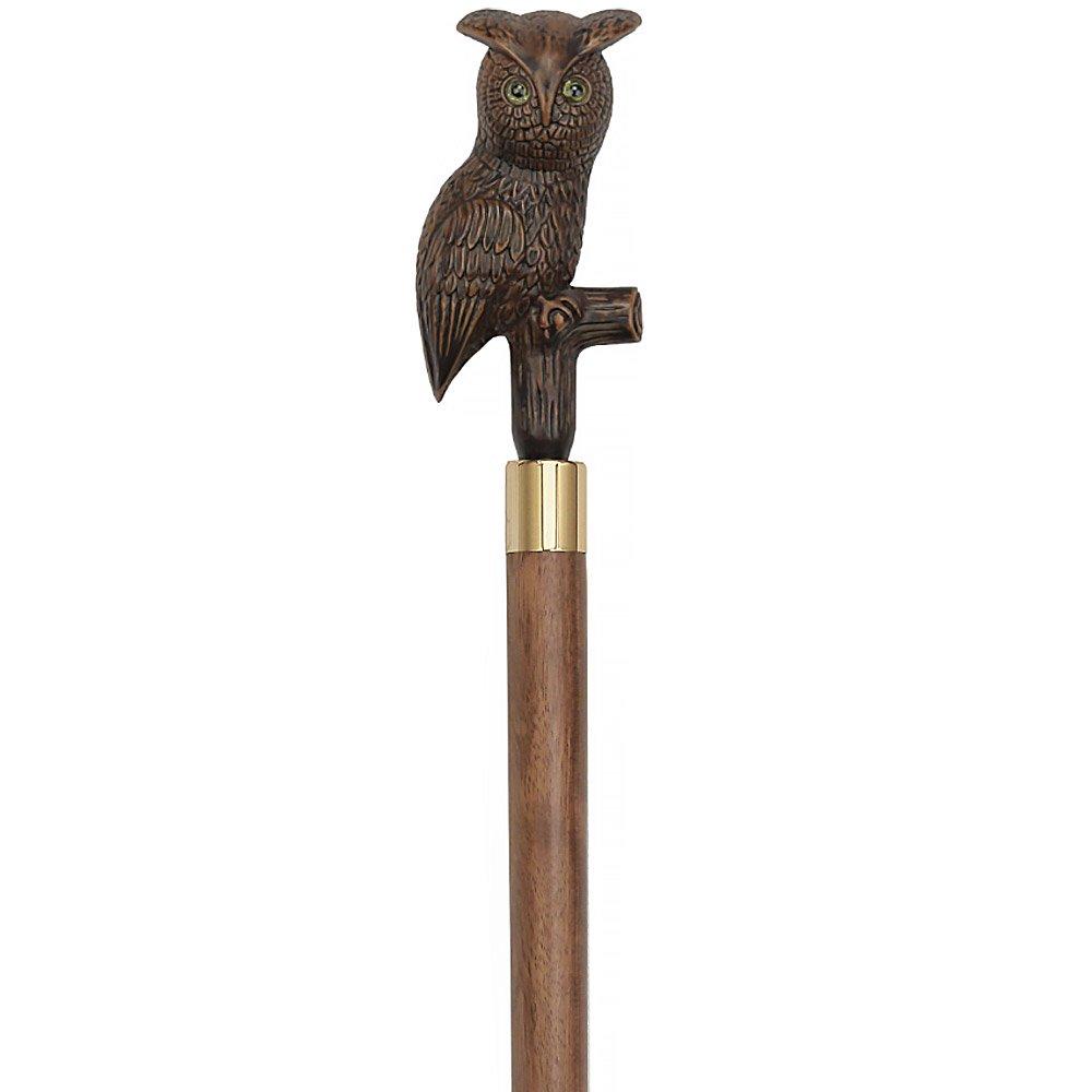 Brown Perched Owl Imitation Wood Handle Cane - Italian Handle w/Custom Shaft and Collar Buy Cheap Cheapest