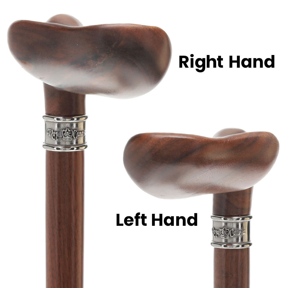 Luxury Walnut Palm Grip Walking Cane - Ergonomic Comfort Genuine Online