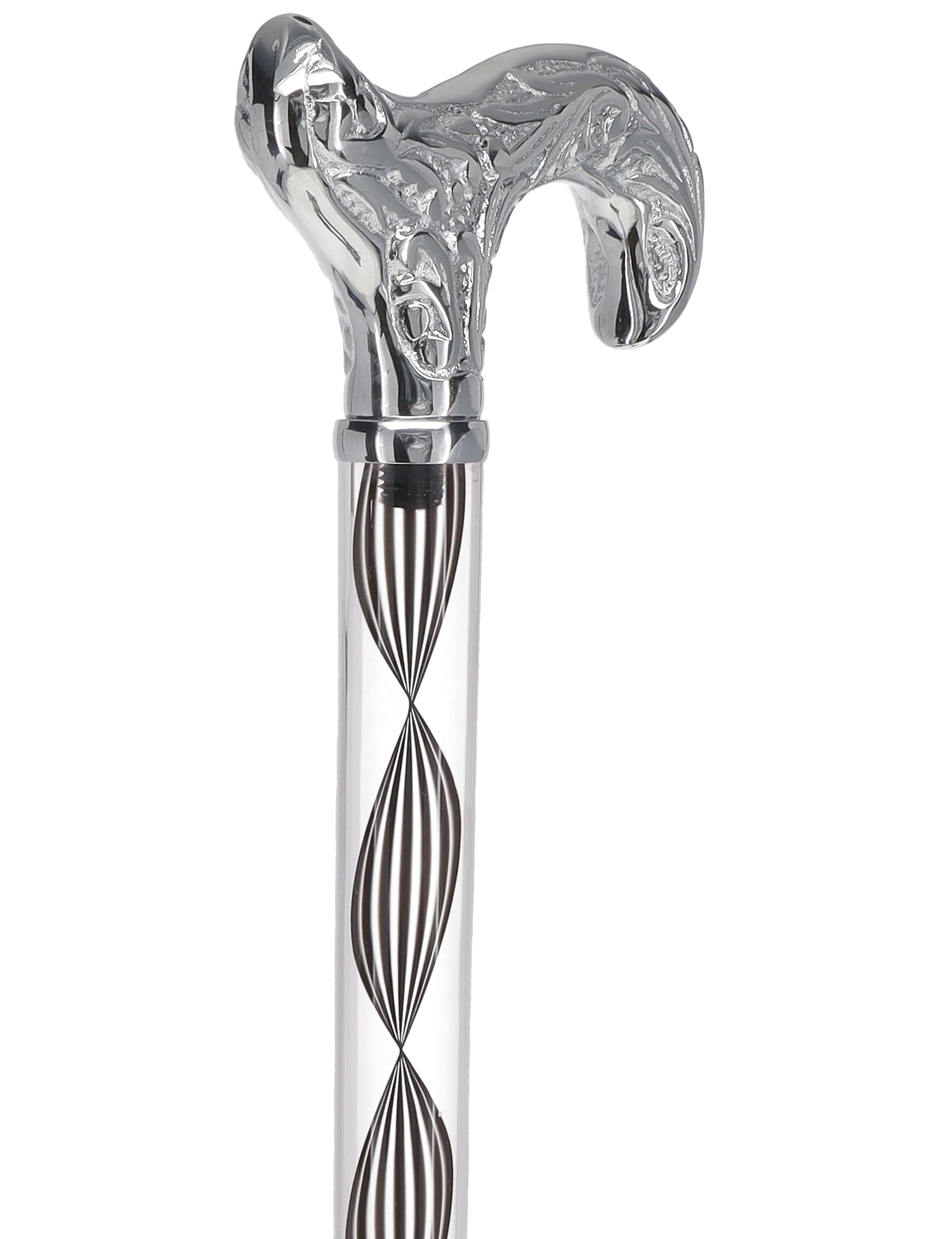 Crystal Elegance Chrome Derby Cane with Invisible Acrylic Shaft Options Latest Collections Online