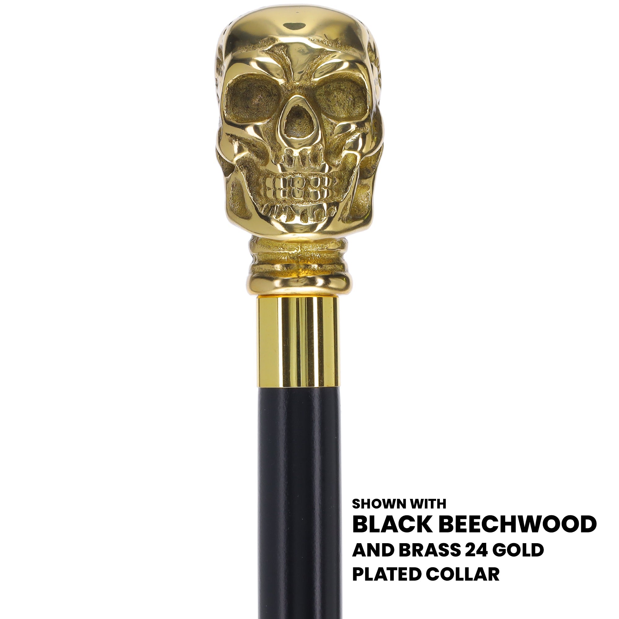 Scratch and Dent Premium Brass Skull Handle Walking Cane: Custom Shaft & Collar V2363 Free Shipping With Mastercard