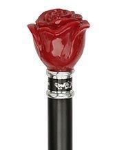 Red Rose Flower Knob Walking Stick With Black Beechwood Shaft and Collar Buy Cheap Wiki