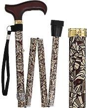 Bahama Leaf: Designer Adjustable Cane w/ Wooden Handle Best Place Sale Online