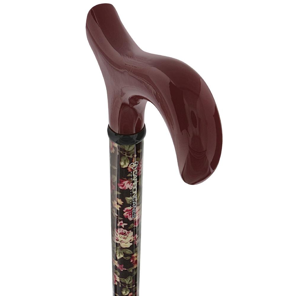 Dark Floral Derby Cane: Adjustable Carbon Fiber Buy Cheap Low Cost