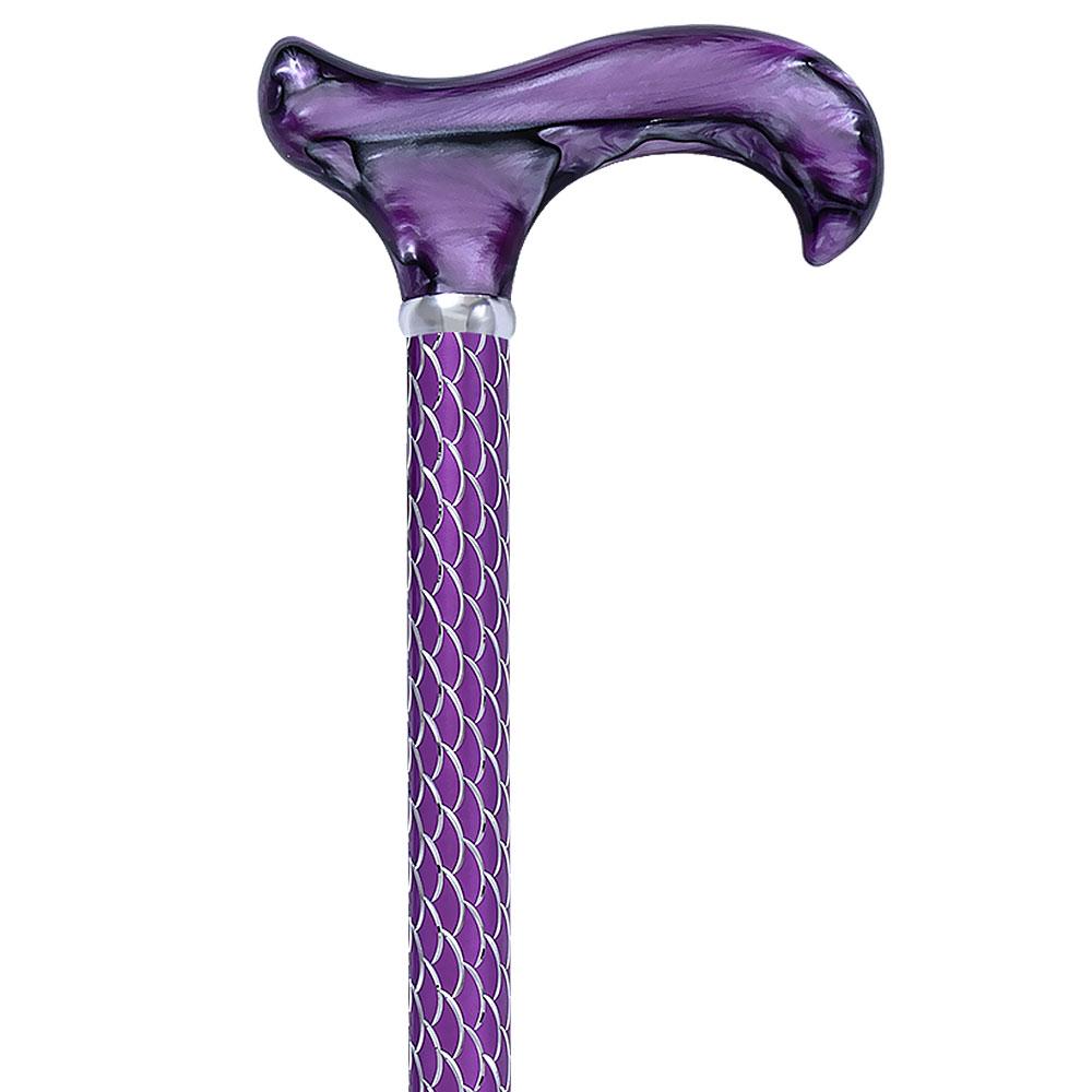 Scratch and Dent Purple Etched Adjustable Cane w/ Pearlz Derby Handle V3358 In China For Sale