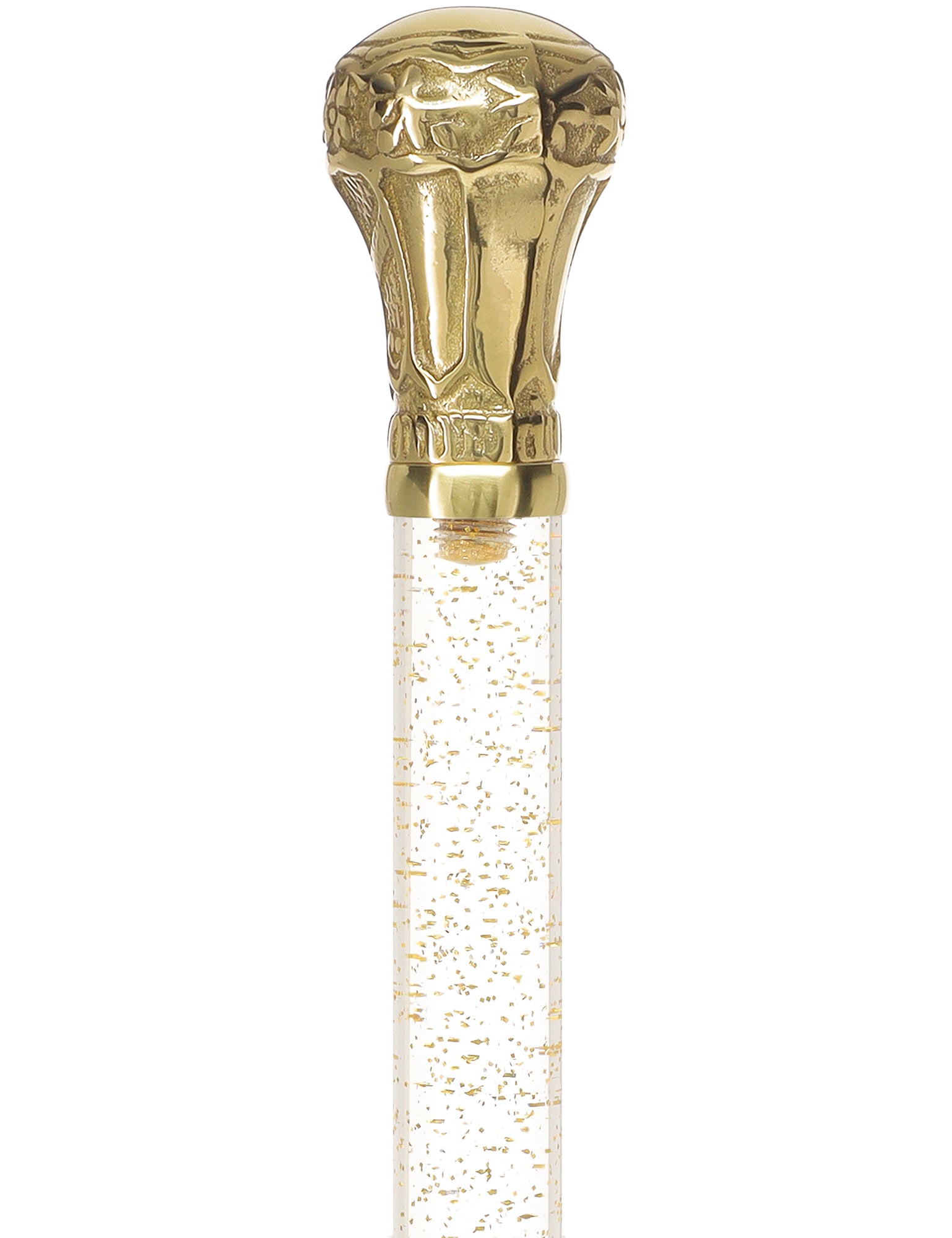 Crystal Elegance Brass Knob Cane with Invisible Acrylic Shaft Options Outlet Huge Surprise