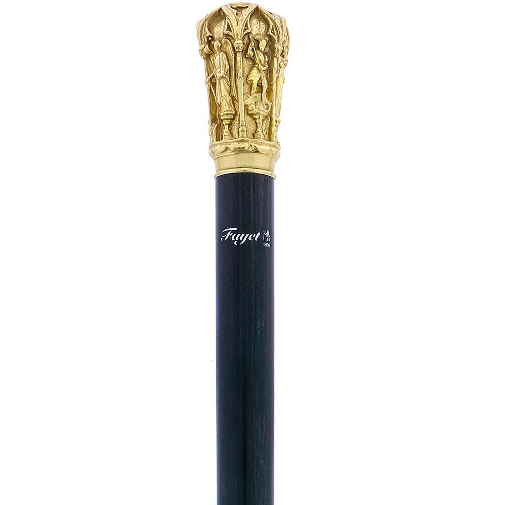 14 K Gold Roman Cathedral Antique Reproduction Knob Handle Walking Stick With Stamina Wood Shaft Buy Cheap Outlet Locations