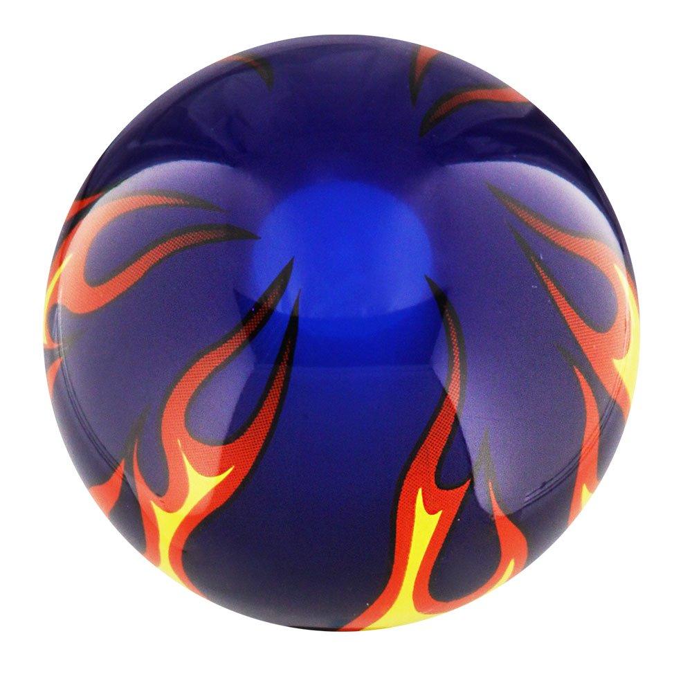 Burst of Flames Blue Transparent Round Knob Cane w/ Custom Wood Shaft & Collar Cheap Hot Sale