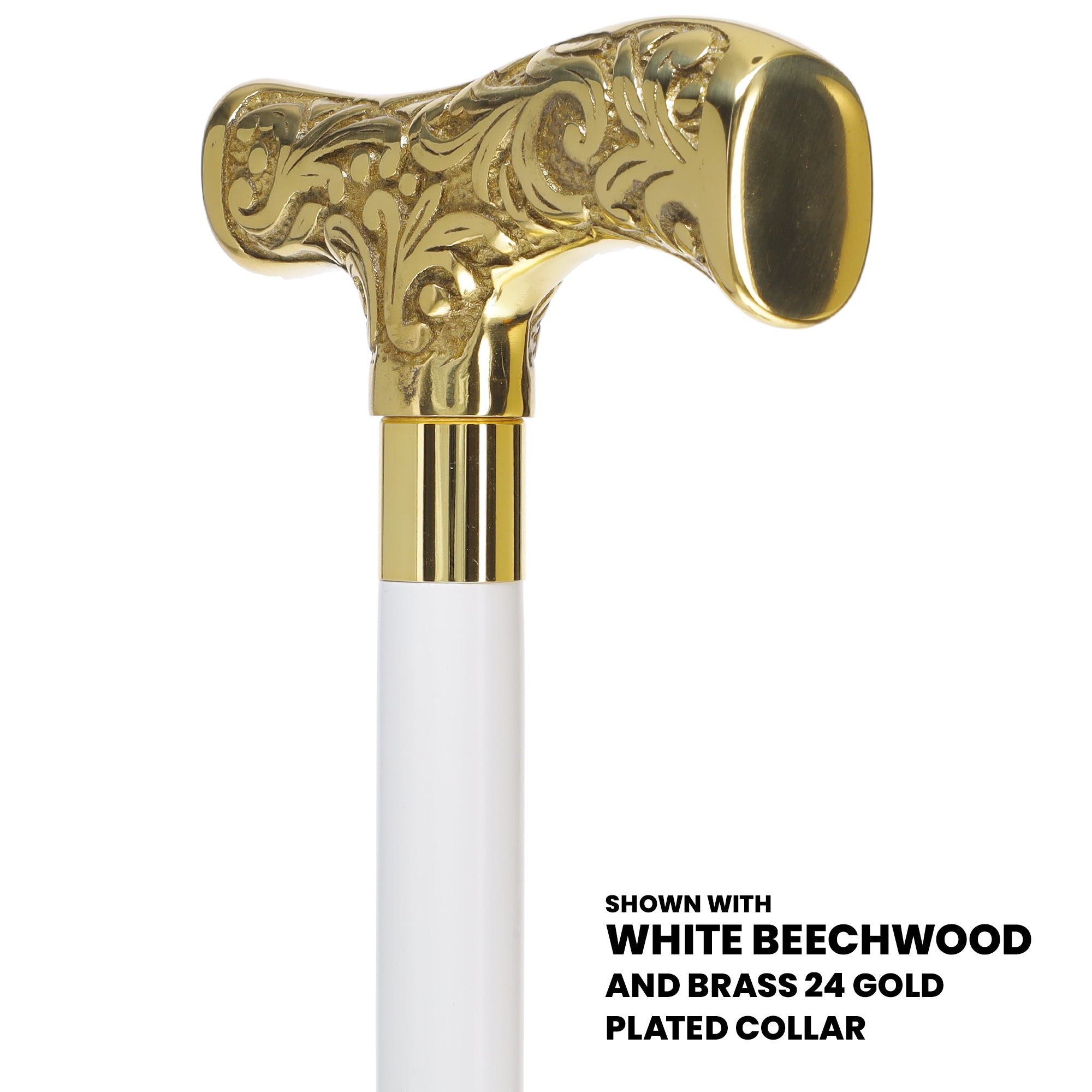 Premium Brass T-shaped Handle Walking Cane: Custom Shaft & Collar Sale Online Online