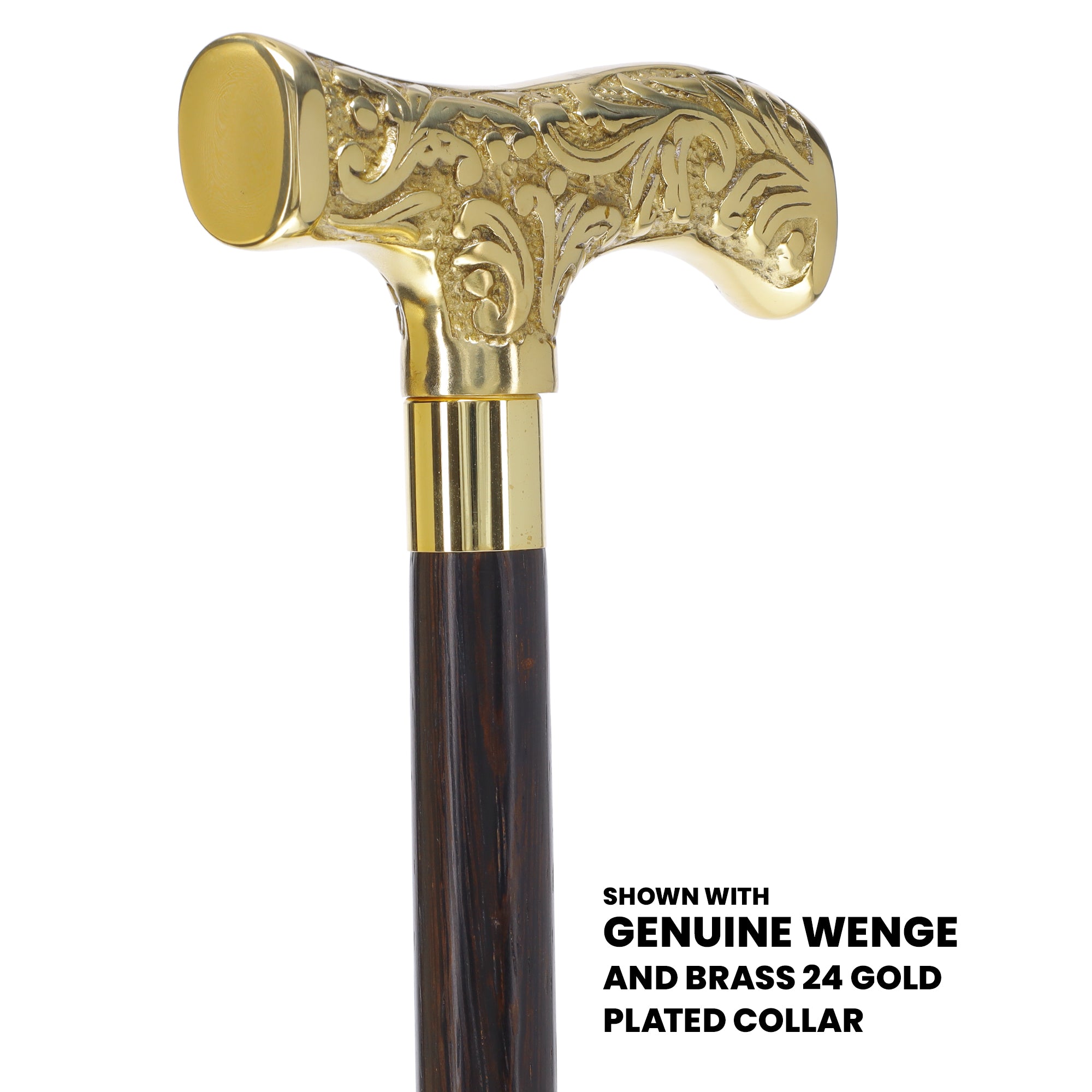 Premium Brass T-shaped Handle Walking Cane: Custom Shaft & Collar Sale Online Online