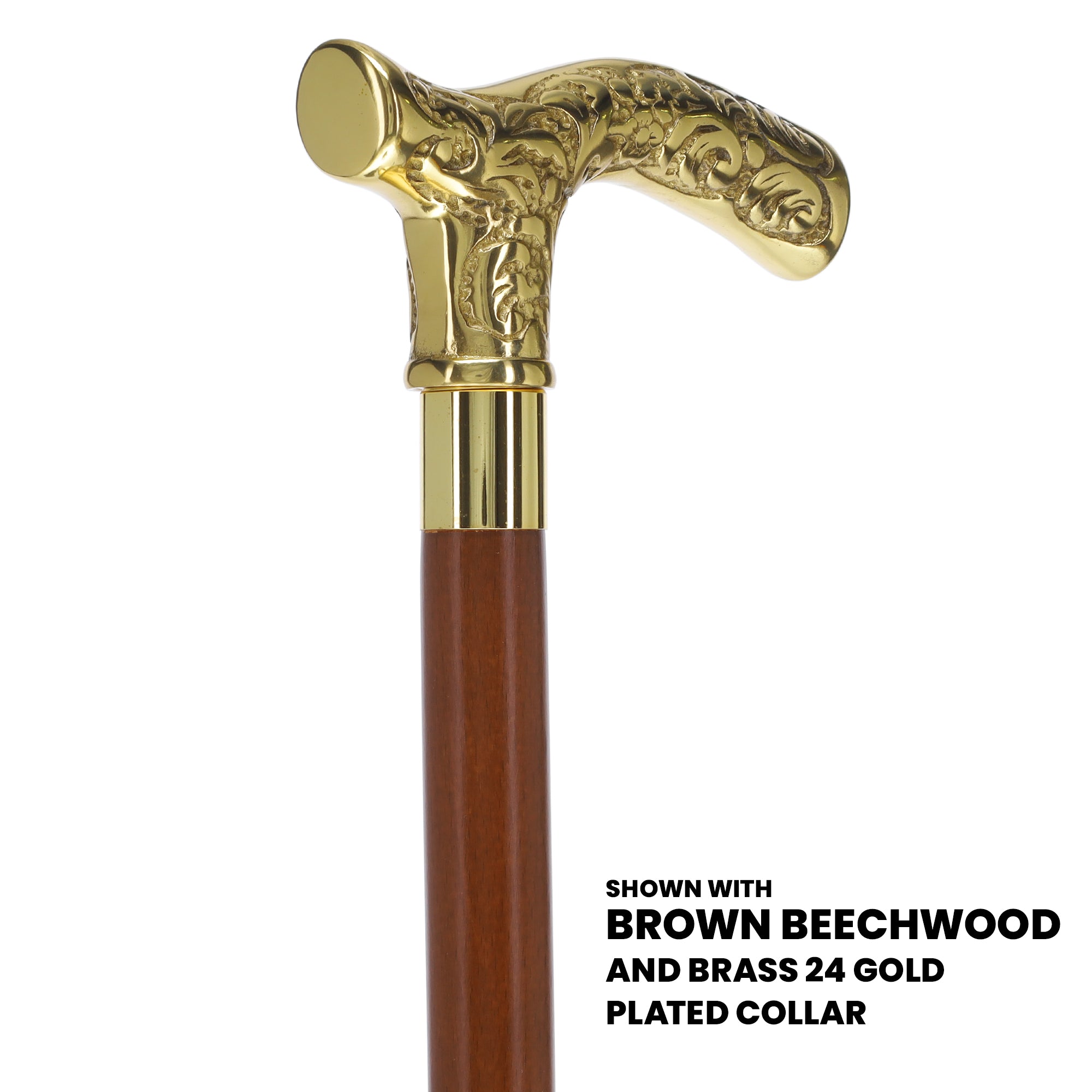 Scratch and Dent Premium Brass Fritz Handle Walking Cane: Custom Shaft & Collar V2292 Cheap Sale Online Online