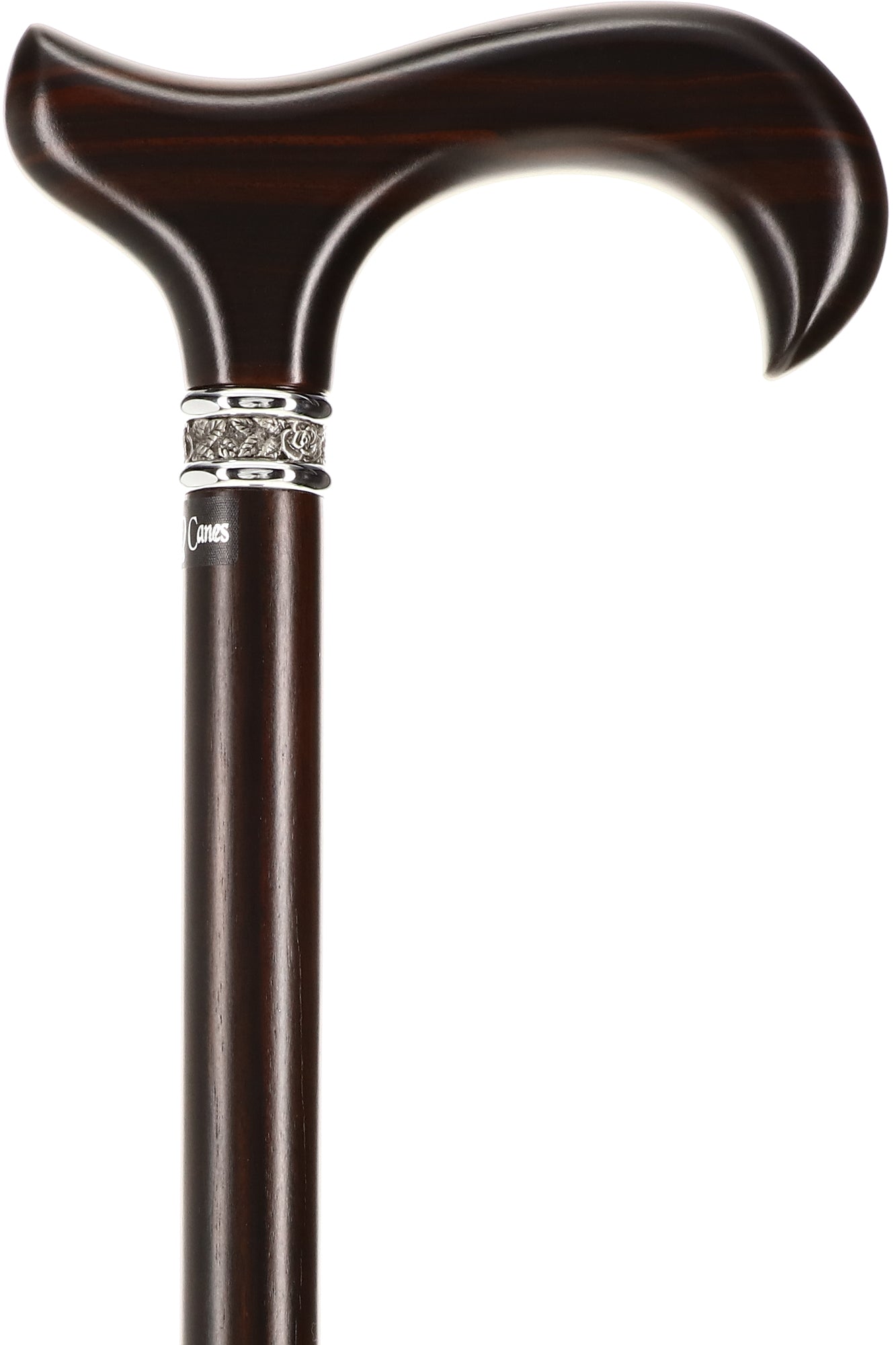 Luxury Derby Cane: Radiant Genuine Ebony Wood, Pewter Collar Option Sast For Sale