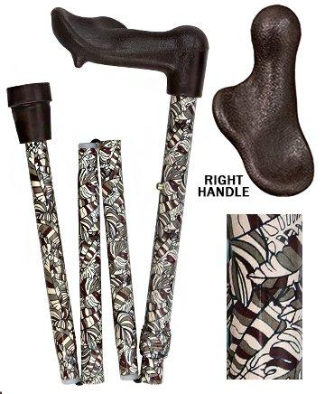 Scratch & Dent Right hand Bahama Leaf Folding Adjustable Palm Grip Walking Cane V1289 Free Shipping In China