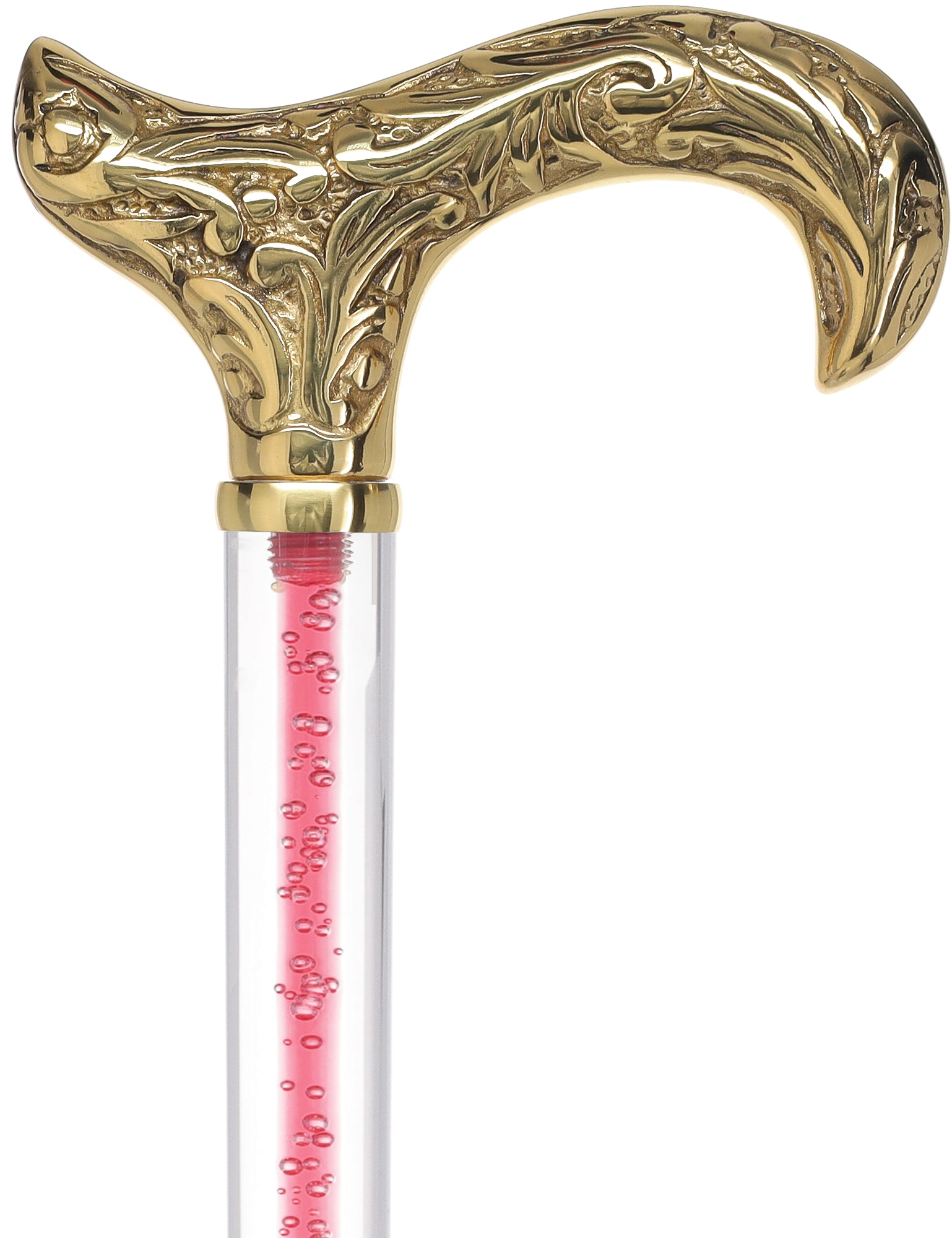 Color Crystal Elegance Brass Derby Cane with Invisible Acrylic Shaft Options Visit New Online