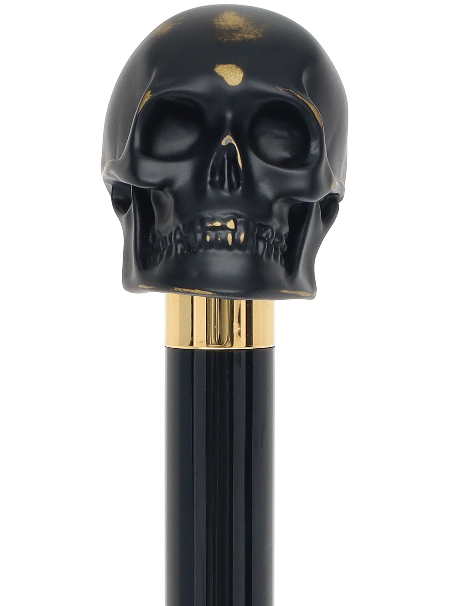 Black & Gold Skull Walking Stick with Beech wood shaft Outlet Store Locations