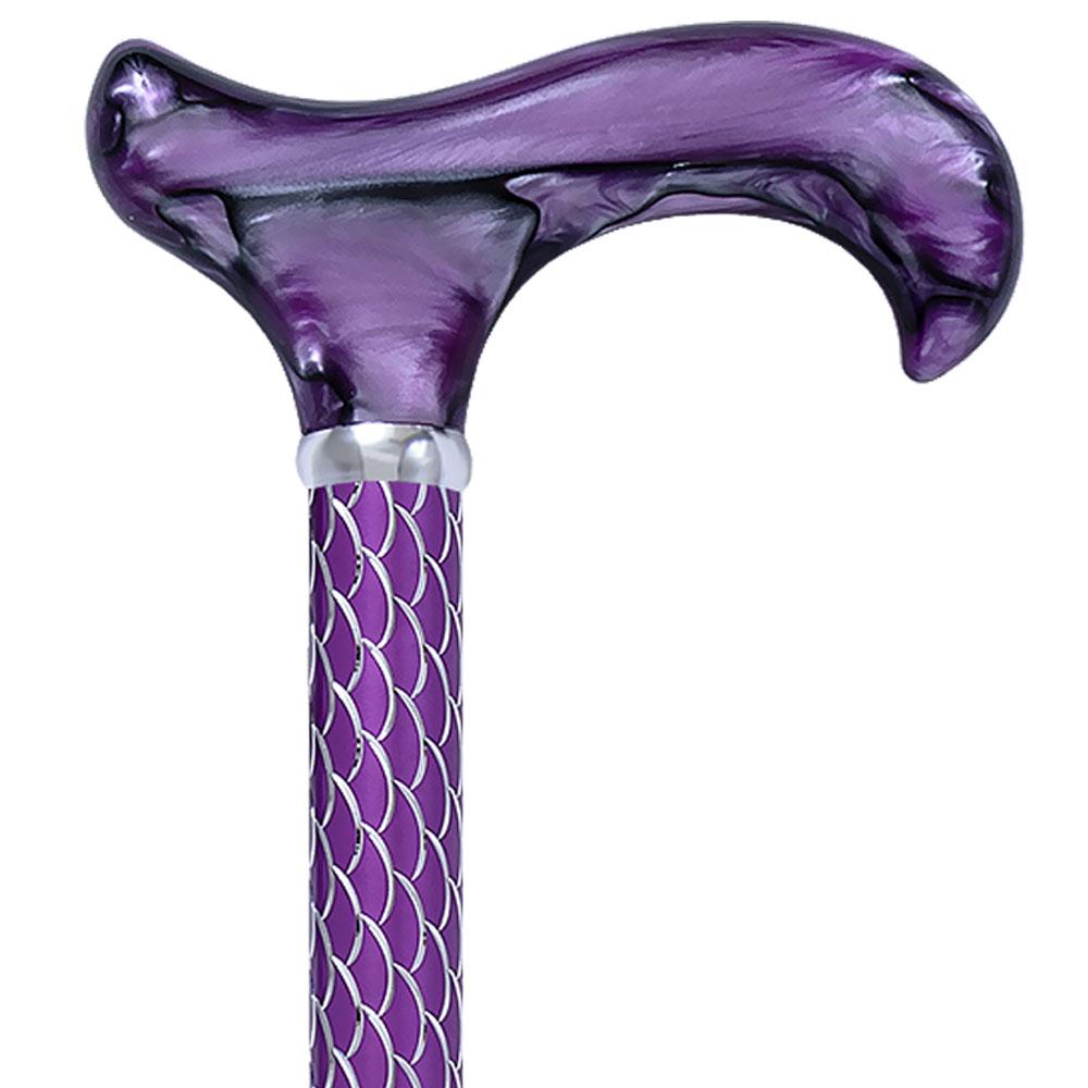 Scratch and Dent Purple Etched Adjustable Cane w/ Pearlz Derby Handle V3358 In China For Sale