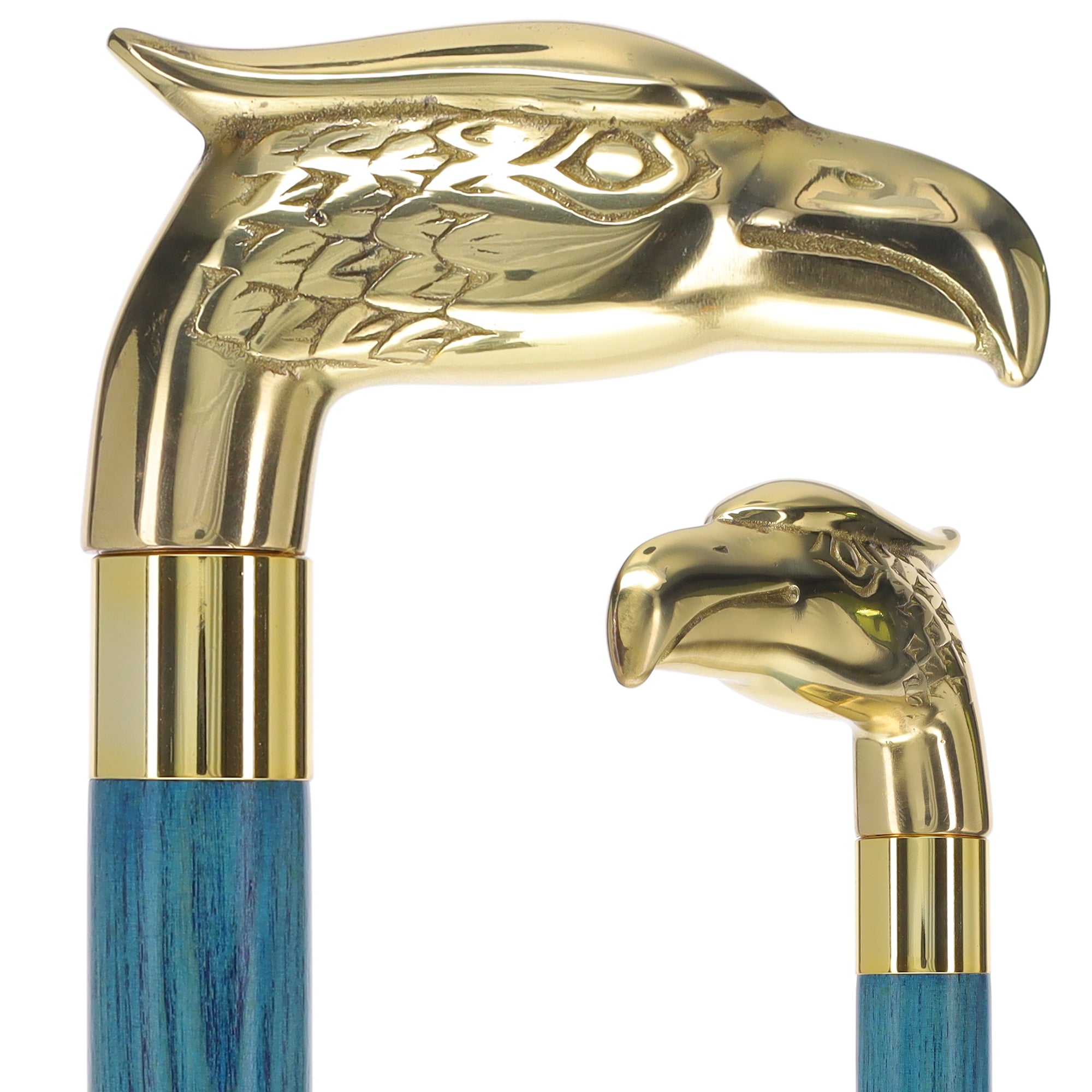 Brass Eagle Handle Walking Cane w/ Custom Color Stained Ash Shaft & Collar Buy Cheap Nicekicks