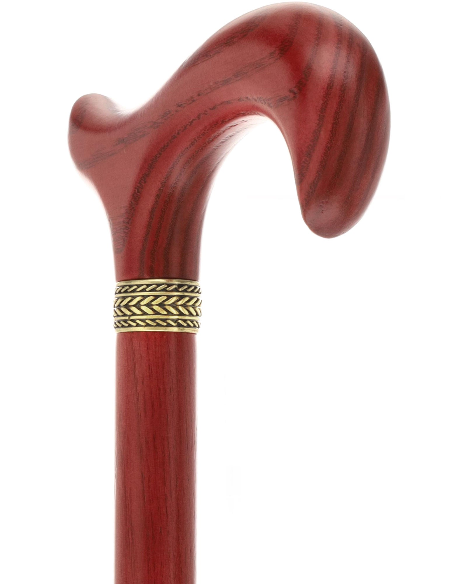 Striking Mahogany Red Derby Cane: Premium Natural Ash Wood w/ Pewter Collar Marketable Cheap Pice