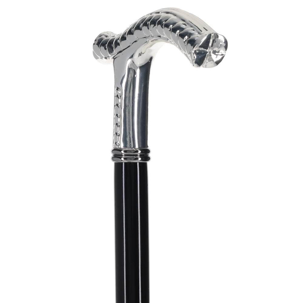 Italian Luxury: Embossed Leaves Cane, Crafted in 925r Silver 2025 Sale Online