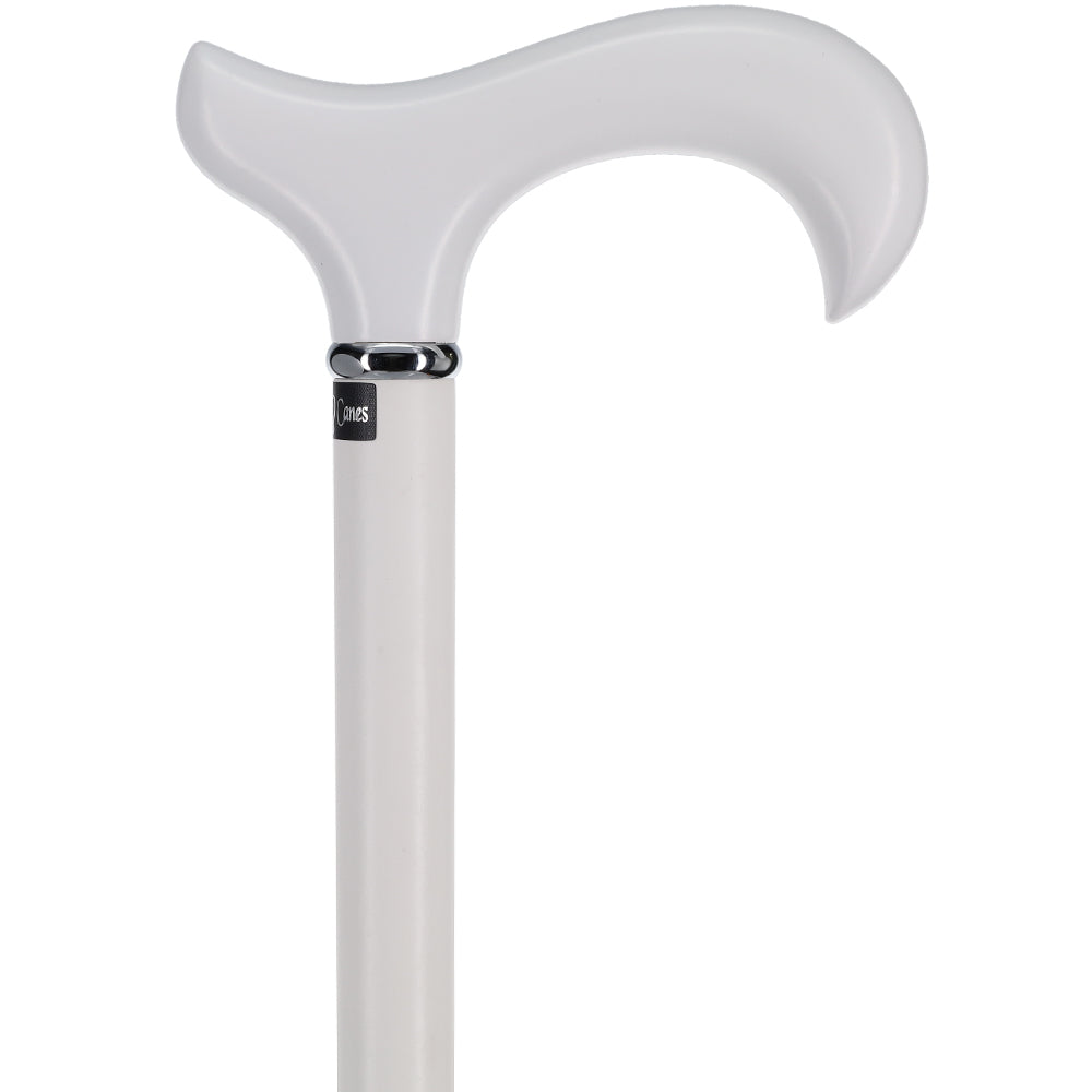 Scratch and Dent Sleek White Derby Handle: Beechwood Shaft with Polished Finish V3378 Get To Buy