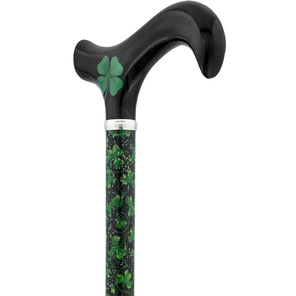 Scratch & Dent Lucky 4-Leaf Clover - Folding Carbon Fiber Derby Walking Cane - 2 Piece V1421 Buy Cheap Pices