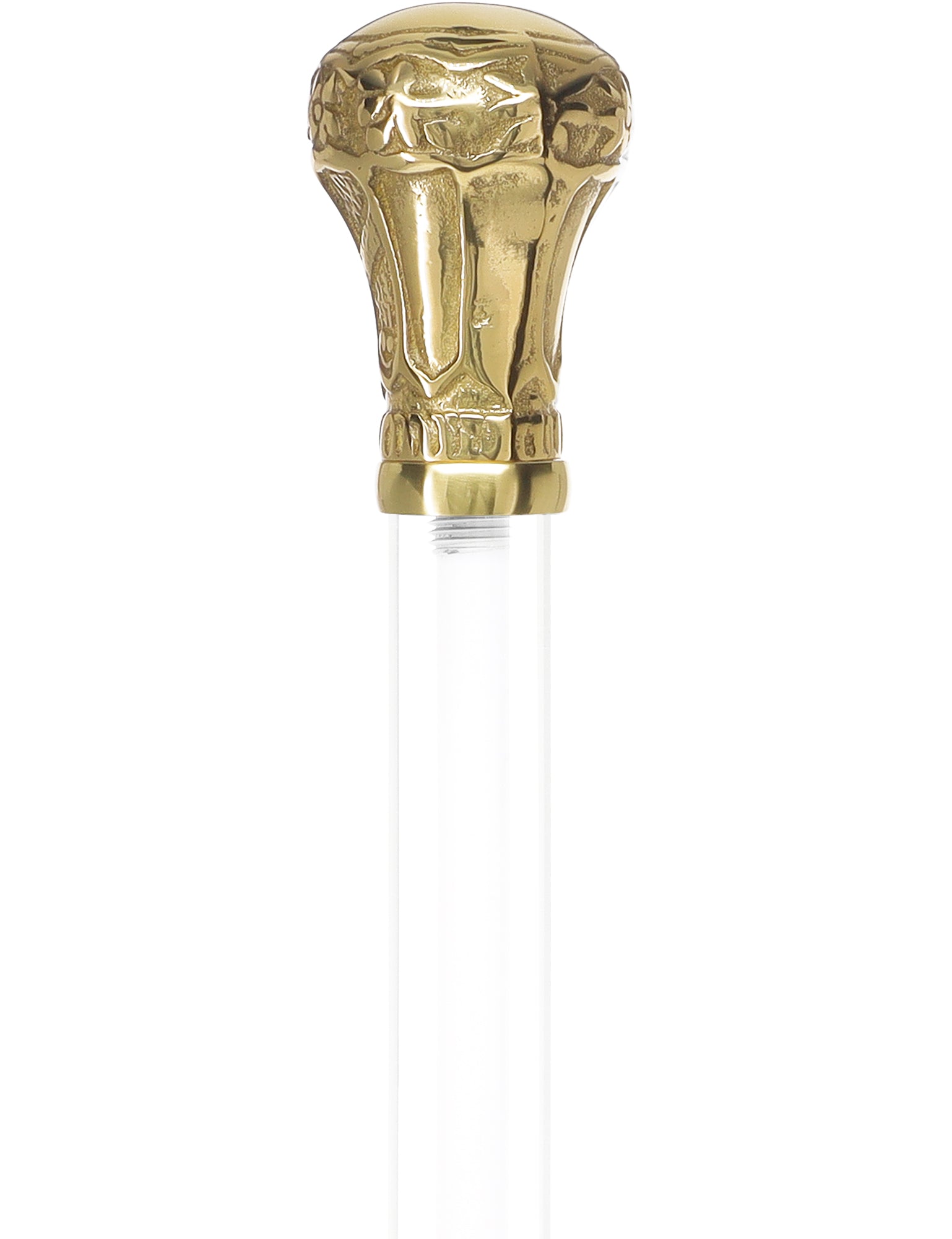 Crystal Elegance Brass Knob Cane with Invisible Acrylic Shaft Options Outlet Huge Surprise