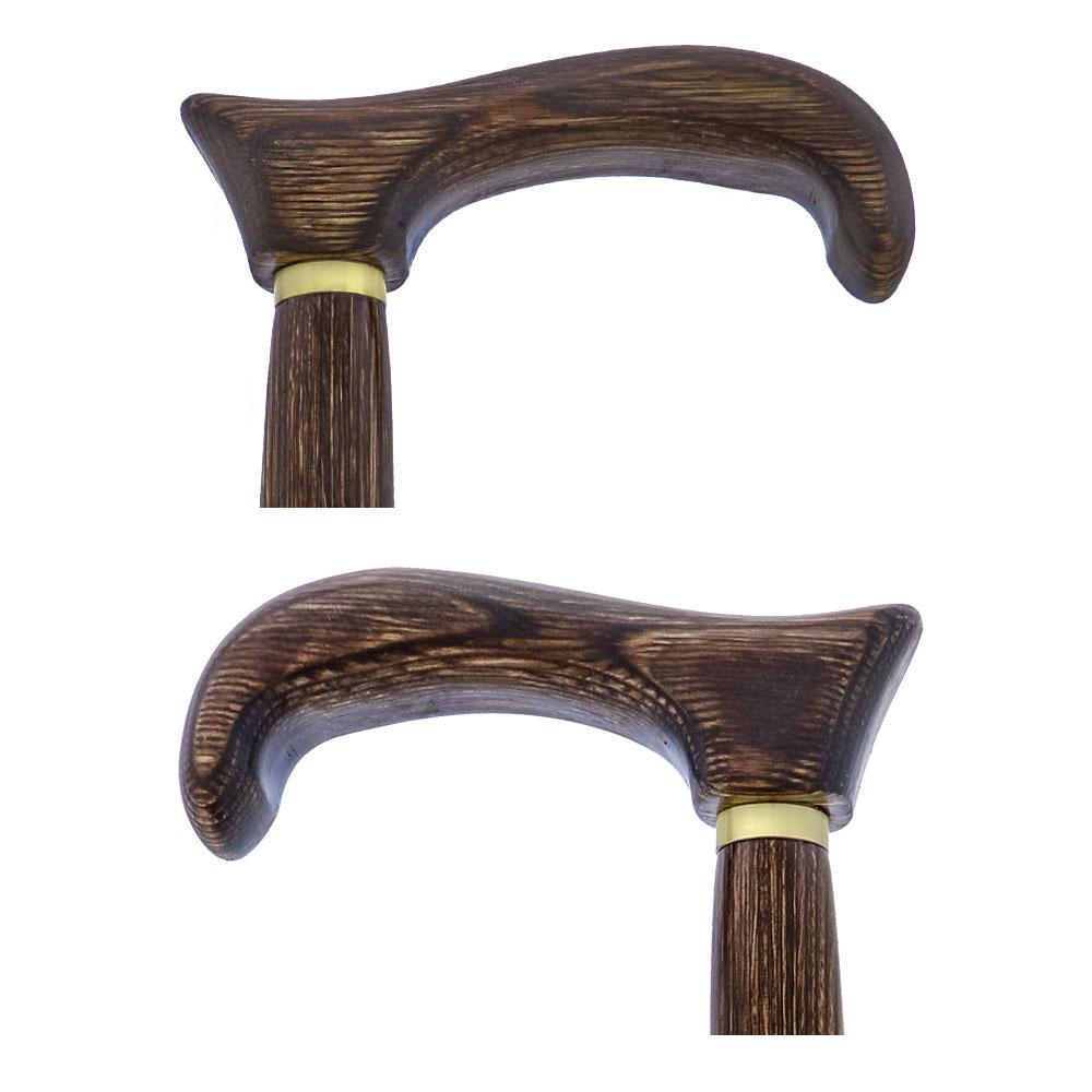 USA-Made Twisted Brown Derby Cane: Unique Colorwood Laminate Best Wholesale Sale Online