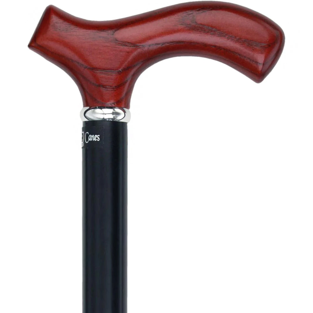 Scratch and Dent Genuine Mahogany Ash Fritz Walking Cane w/ Black Beechwood Shaft & Silver Collar  V1919 Buy Cheap How Much