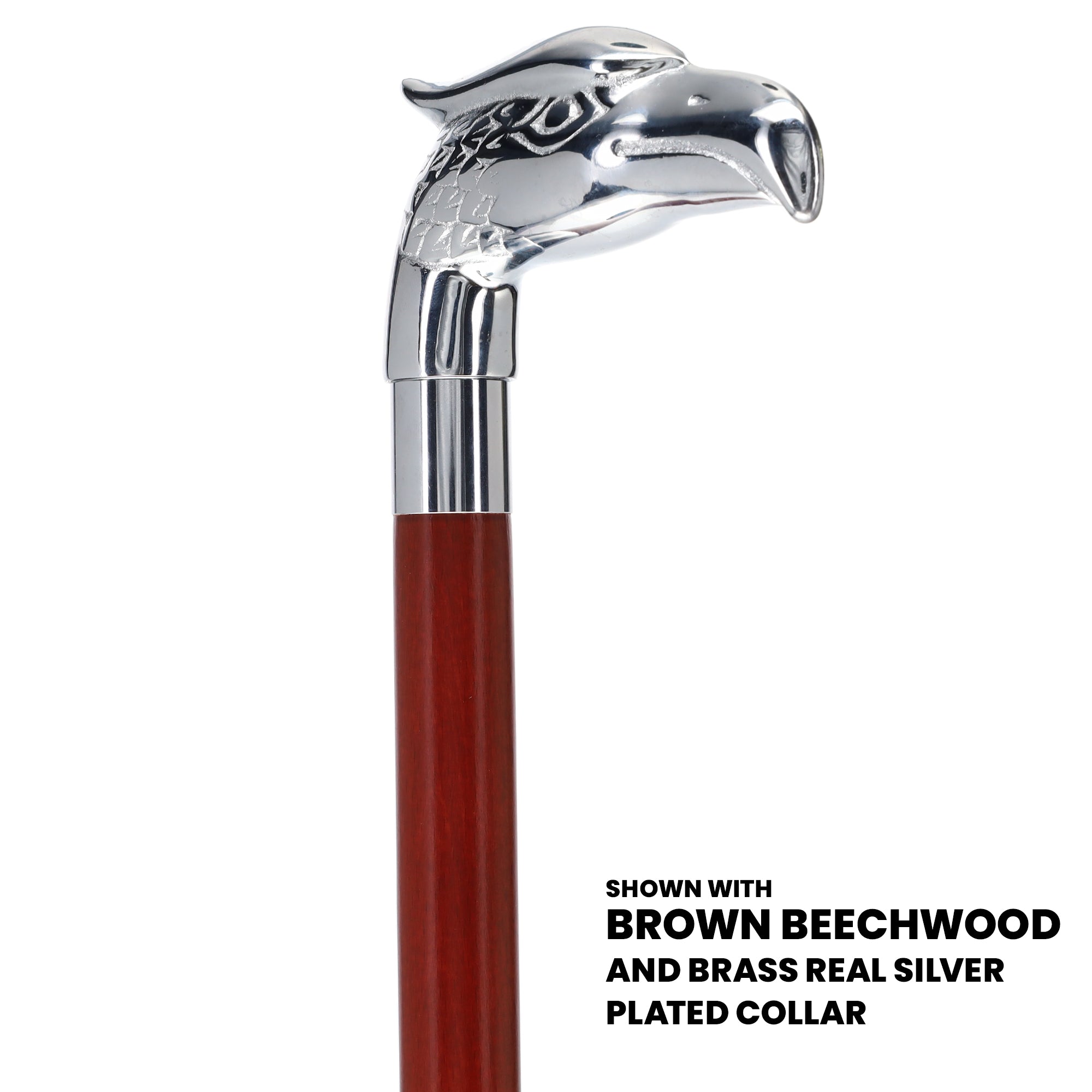 Eagle Premium Chrome Brass Handle Cane: Custom Shaft & Collar Buy Cheap Browse