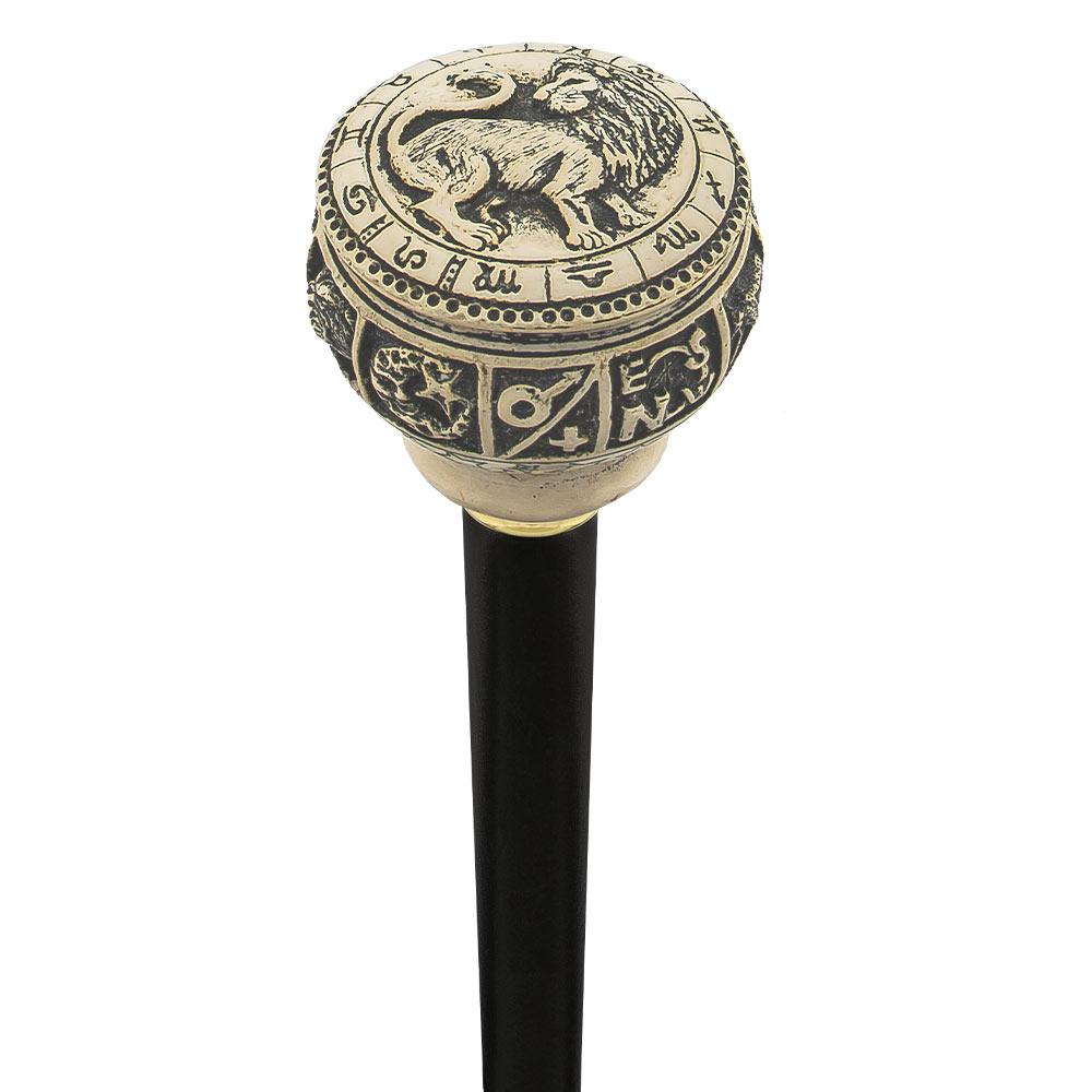 Comoys Astrological Leo Handle Walking Cane w/ Custom Shaft and Collar Clearance Online Online