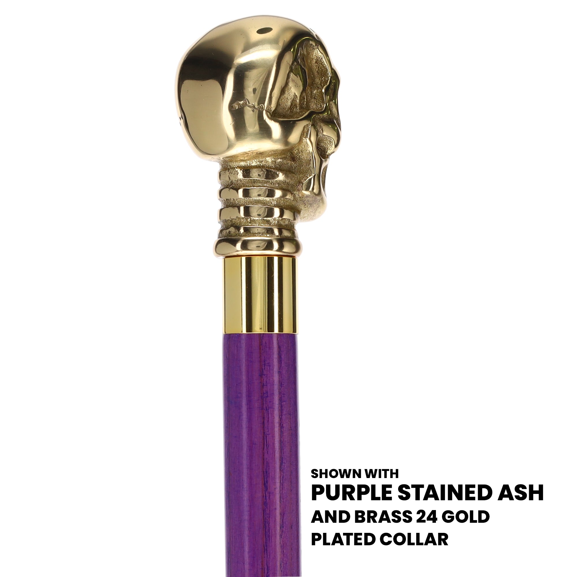 Premium Brass Skull Handle Cane: Stained Custom Color Shaft 2025 Unisex Cheap Pice