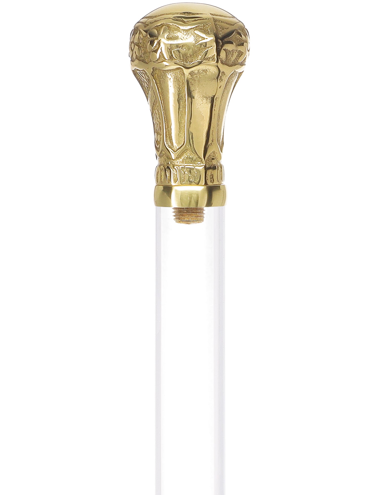 Crystal Elegance Brass Knob Cane with Invisible Acrylic Shaft Options Outlet Huge Surprise