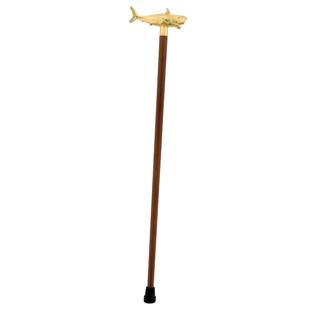 Great White Shark Handle Cane made w/ 18k Gold w/ Custom Shaft & Collar Buy Cheap Order