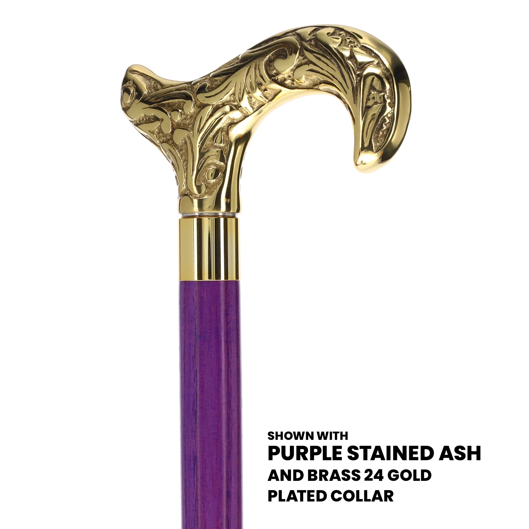 Scratch and Dent Premium Brass Derby Handle Cane: Stained Custom Color Shaft V2161 With Mastercard Cheap Online